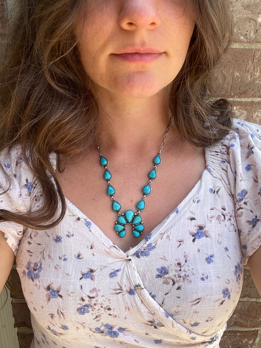 Kingman Turquoise Naja Necklace | 925 Sterling Silver G395