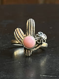 Pink Conch Cactus Ring Size 8.75 | Sterling Silver E902