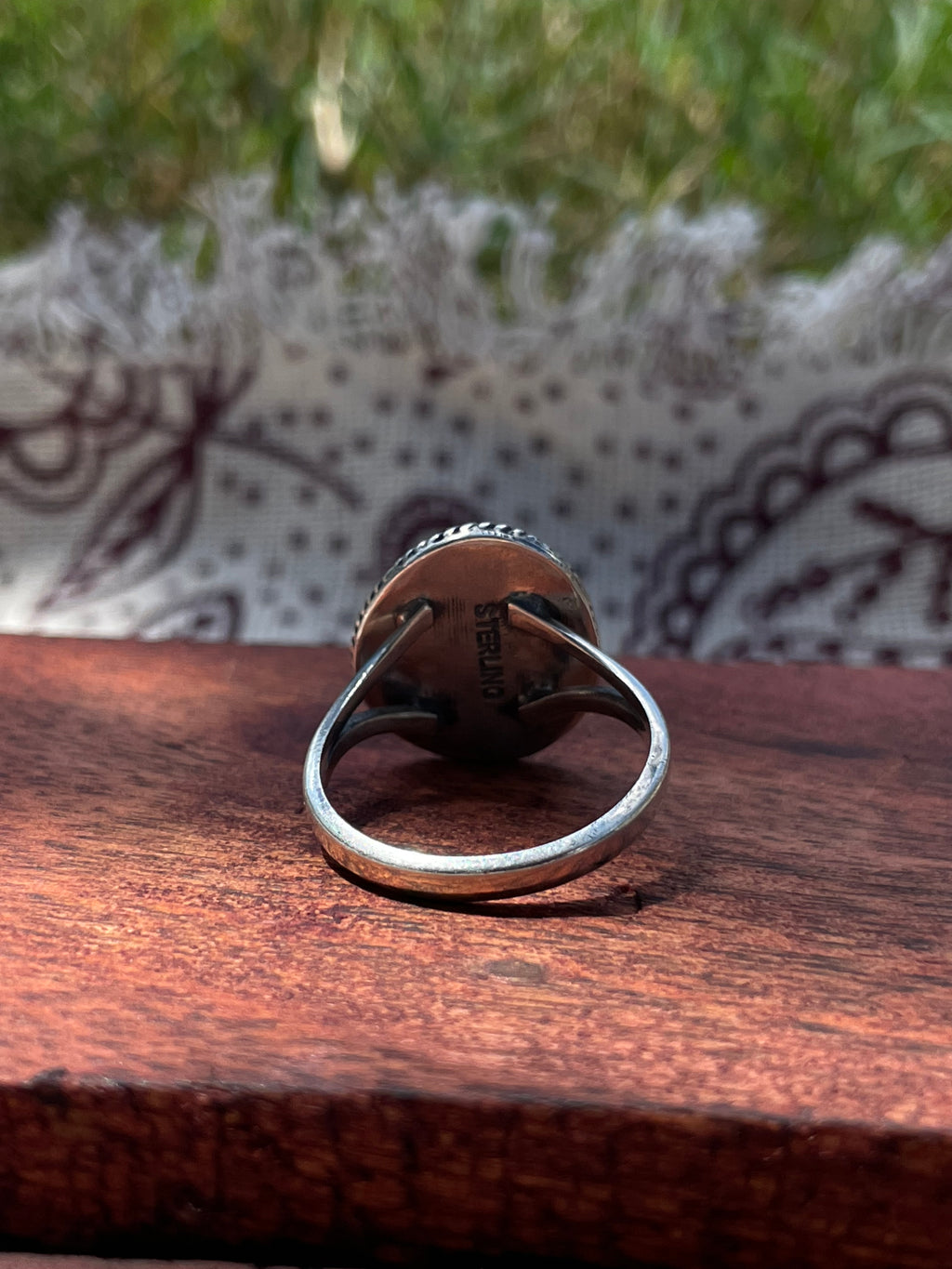 Green Turquoise Teardrop Ring Size 8 | 925 Sterling Silver D307