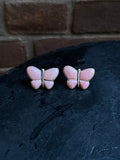 Pink Conch Butterfly Stud Earrings | 925 Sterling Silver E409
