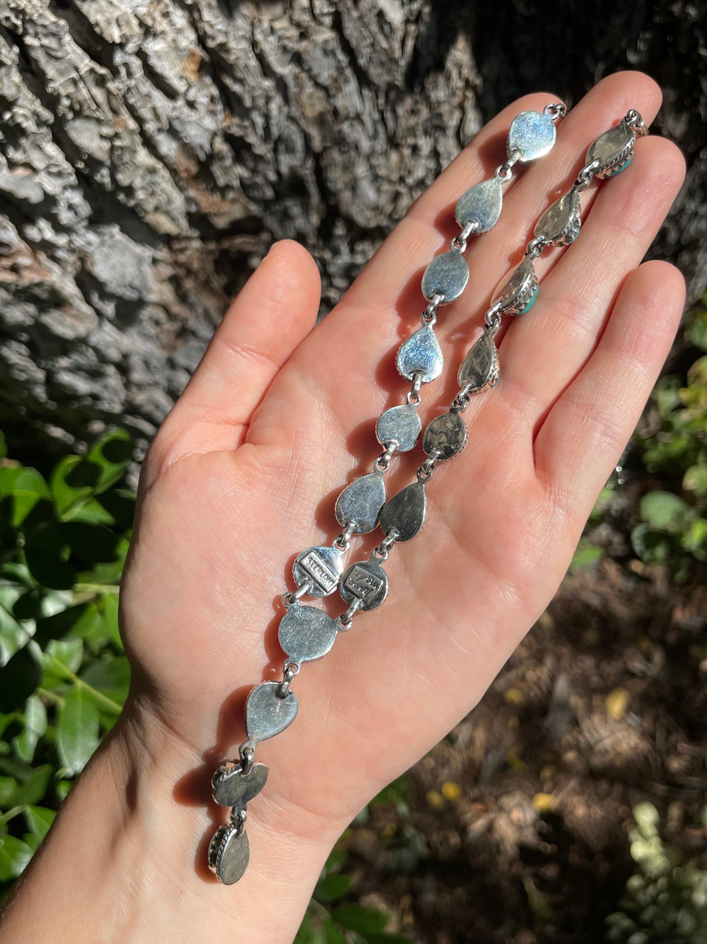 Turquoise Lariat Necklace | Sterling Silver 925 B422