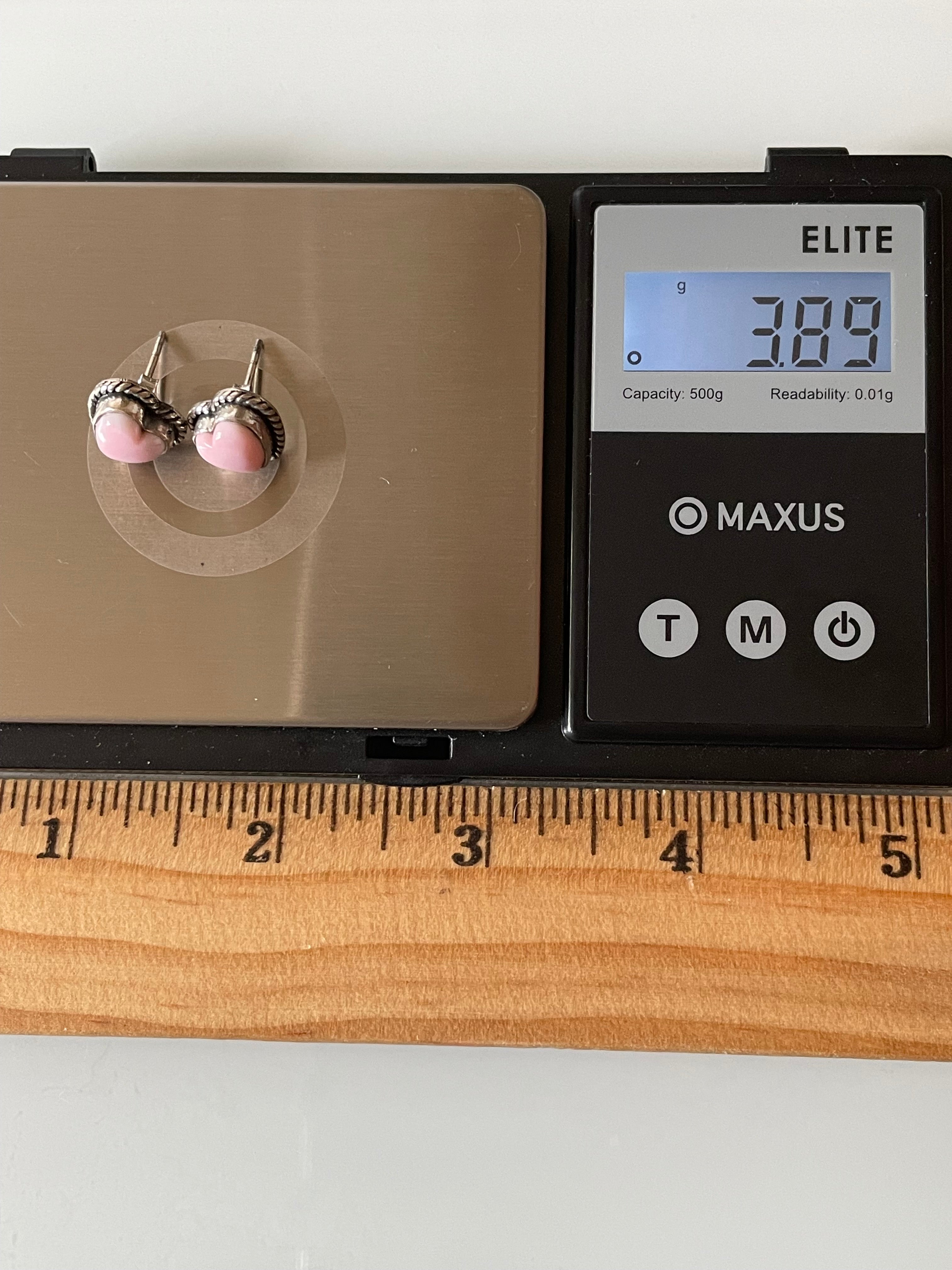 Pink Conch Stud Earrings | 925 Sterling Silver G175