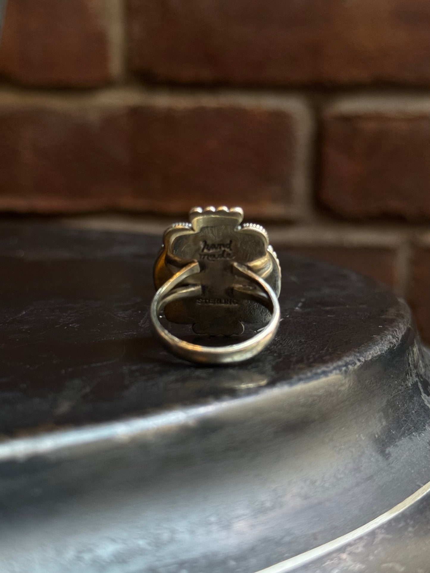Pink Conch Tear Drop Ring | 925 Sterling Silver | Size 9 C319