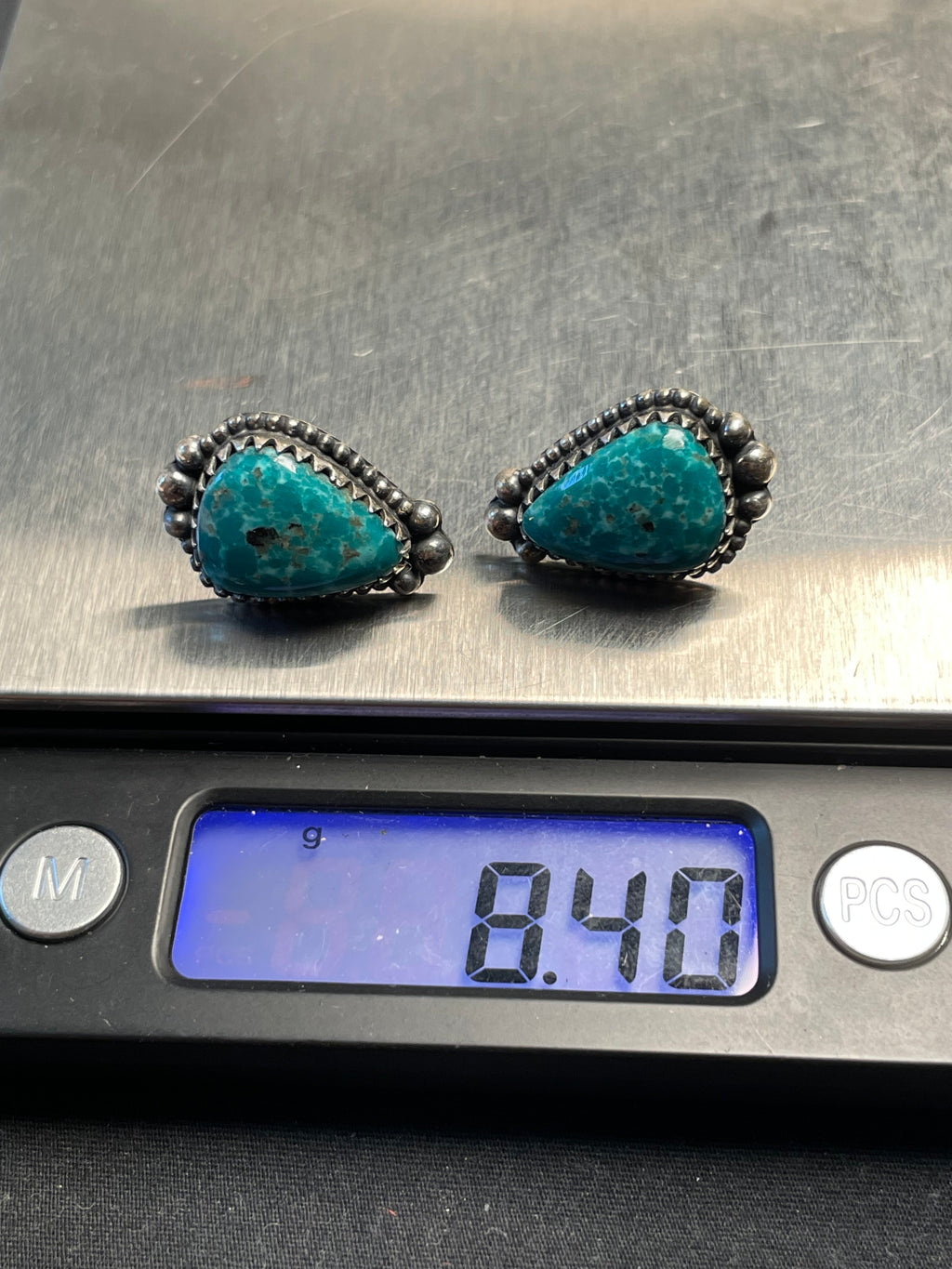 Kingman Turquoise Stud Earrings | 925 Sterling Silver D189