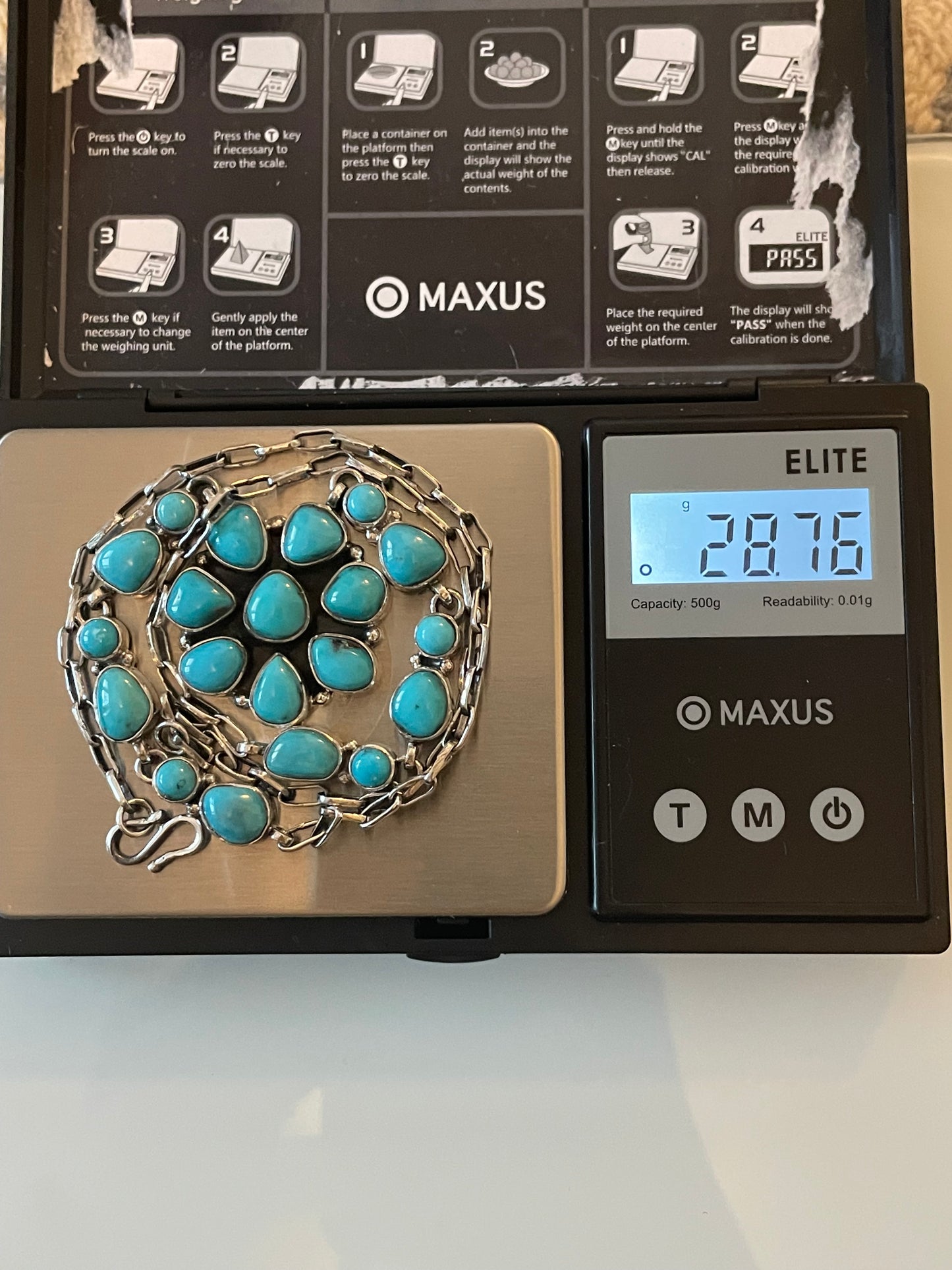 Kingman Turquoise Flower Necklace | 925 Sterling Silver E610