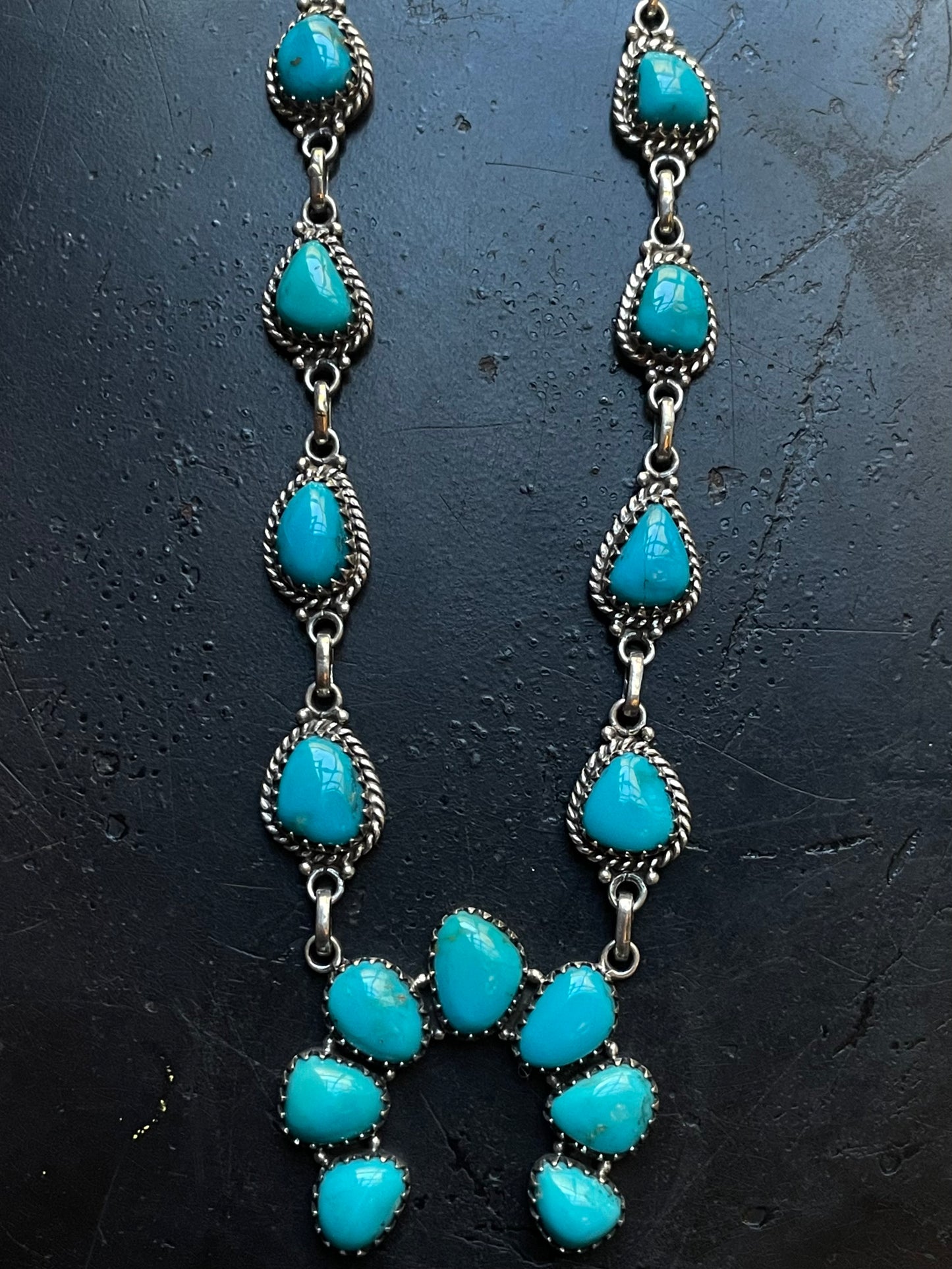 Kingman Turquoise Naja Necklace | 925 Sterling Silver G399