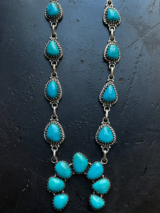 Kingman Turquoise Naja Necklace | 925 Sterling Silver G399