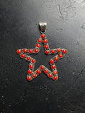 Red Coral Star Pendant | 925 Sterling Silver E218