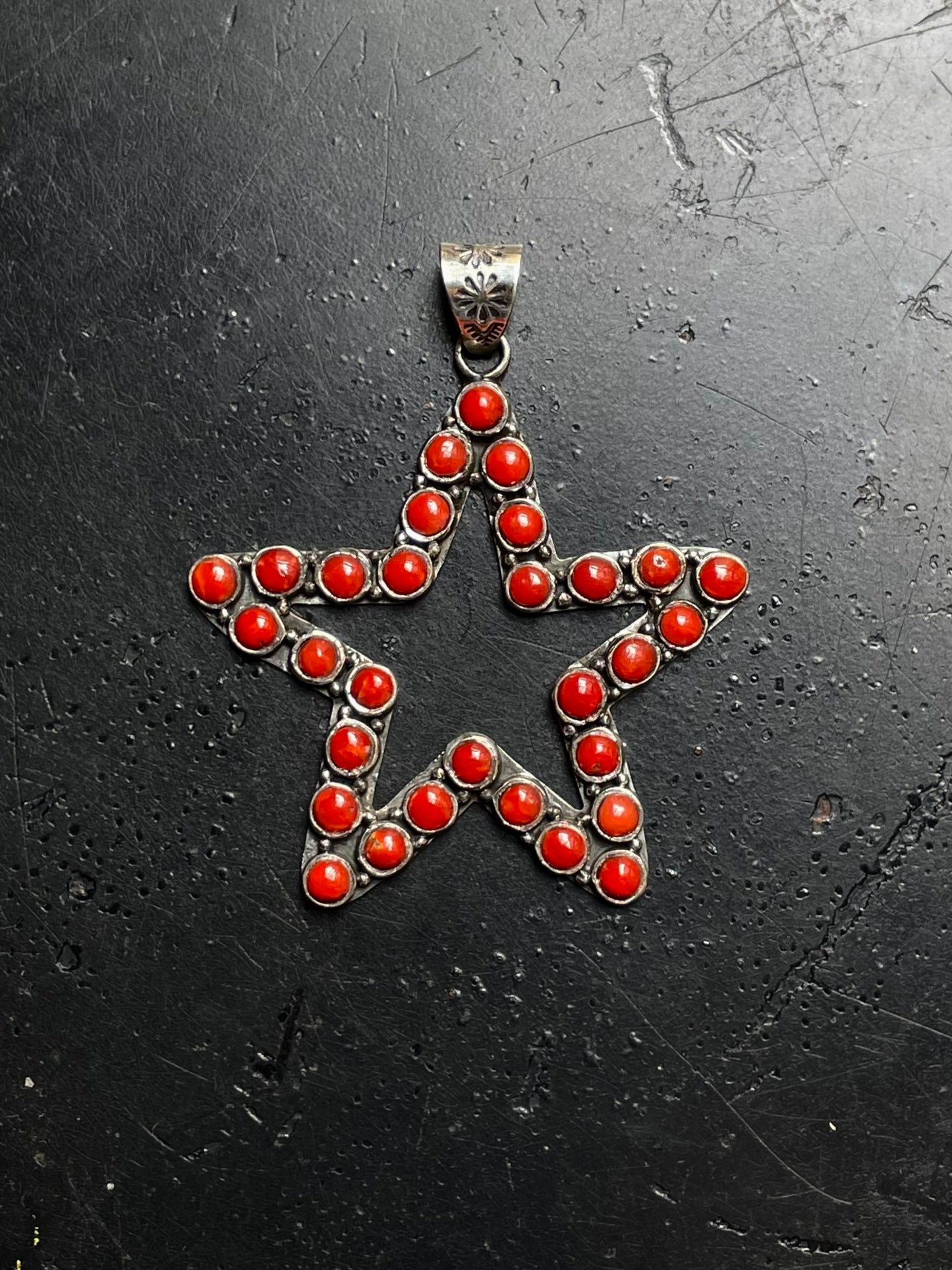 Red Coral Star Pendant | 925 Sterling Silver E218