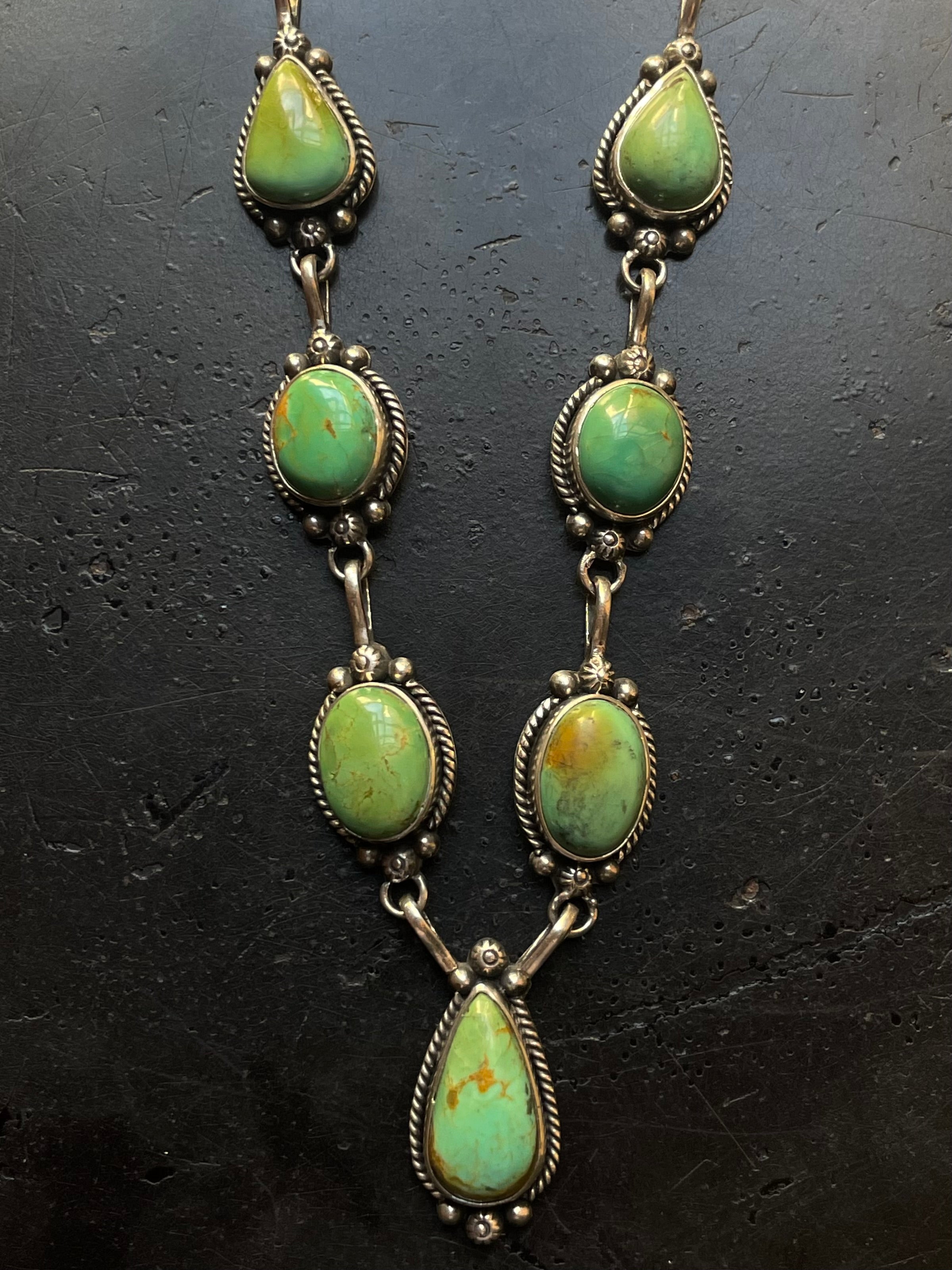 Kingman Turquoise Lariat Necklace | 925 Sterling Silver G613