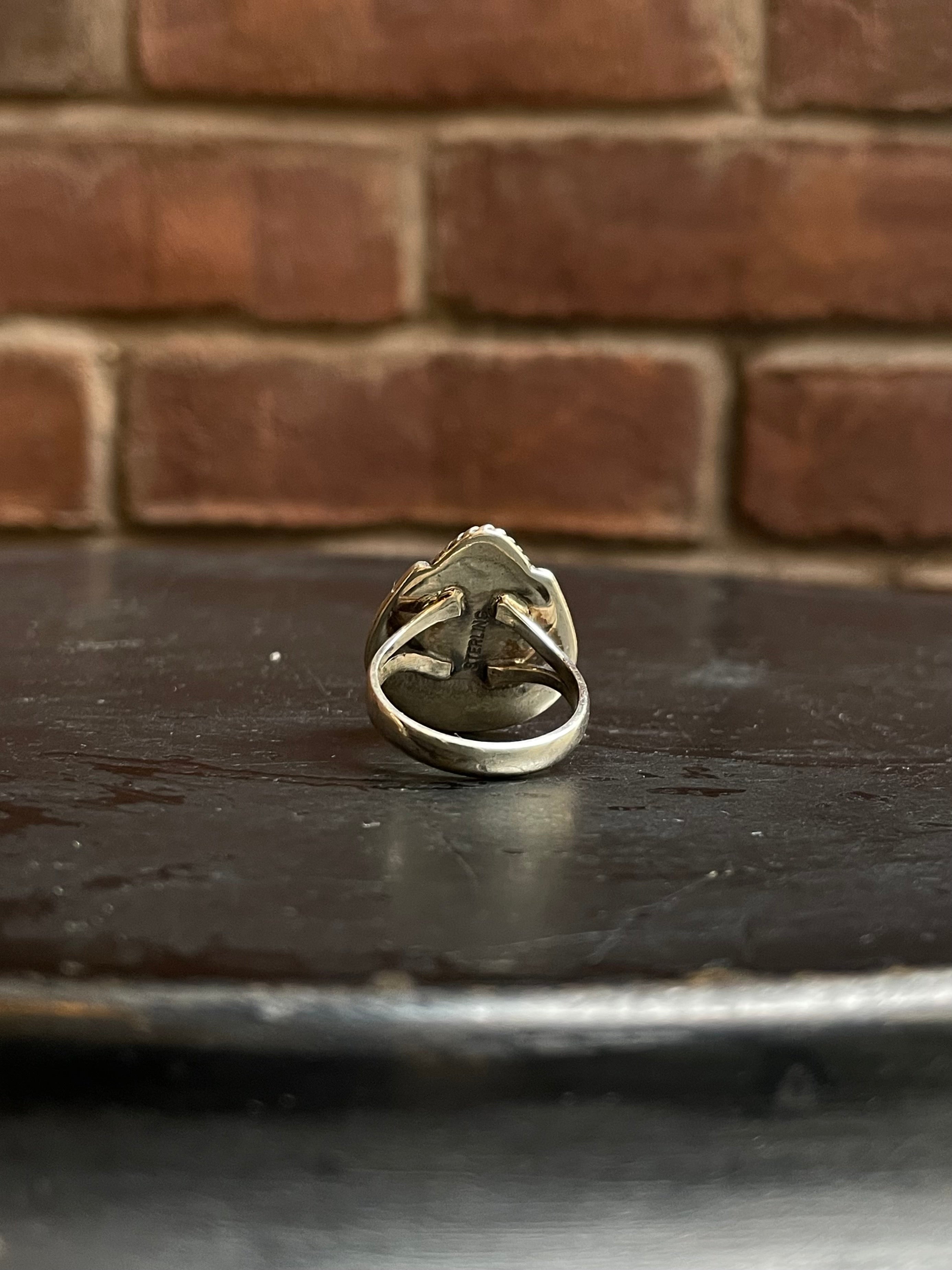 Pink Conch Teardrop Ring Size 8 | 925 Sterling Silver Southwest E150