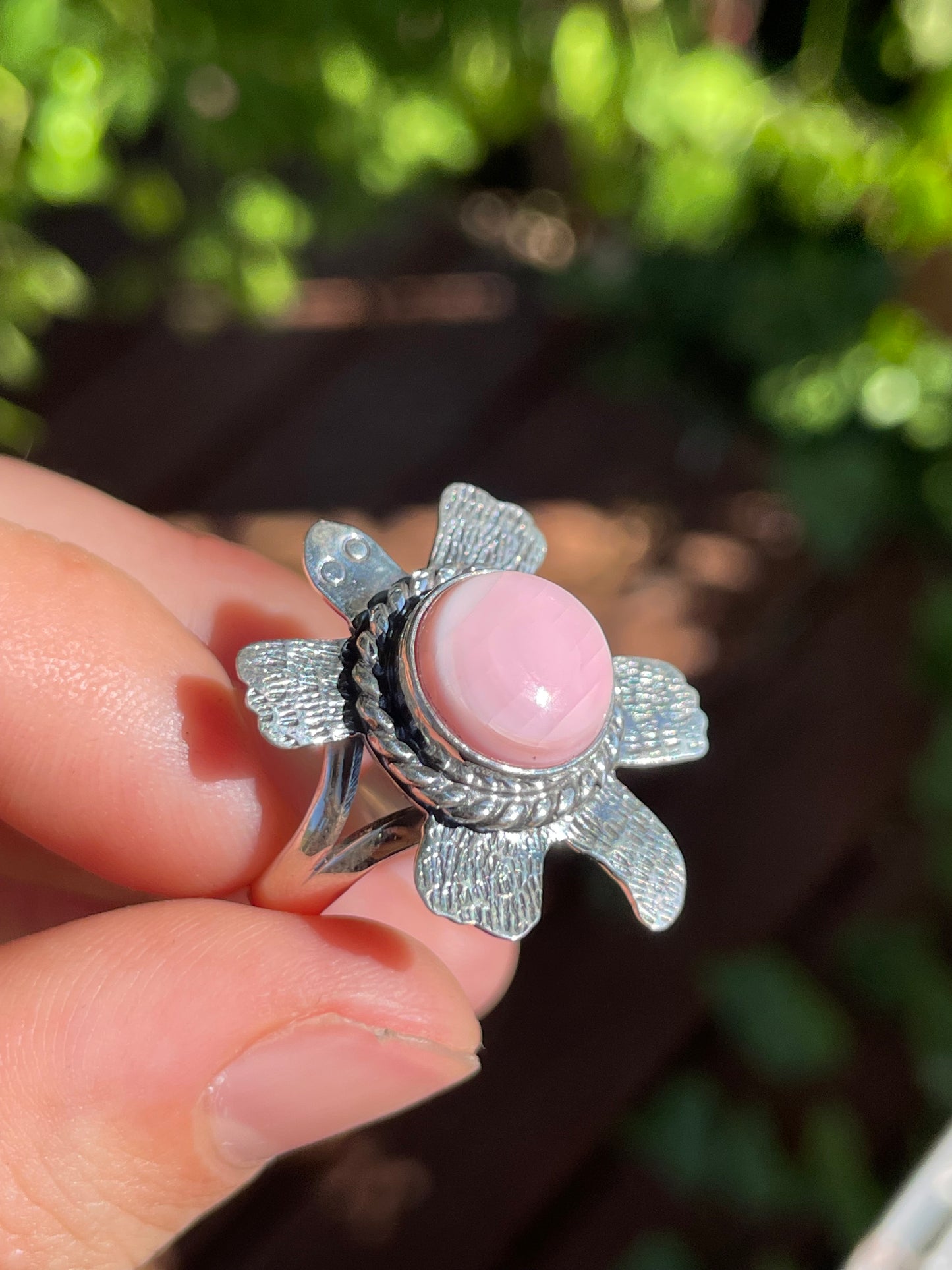 Pink Conch Turtle Ring | 925 Sterling Silver | Size 9 Y96