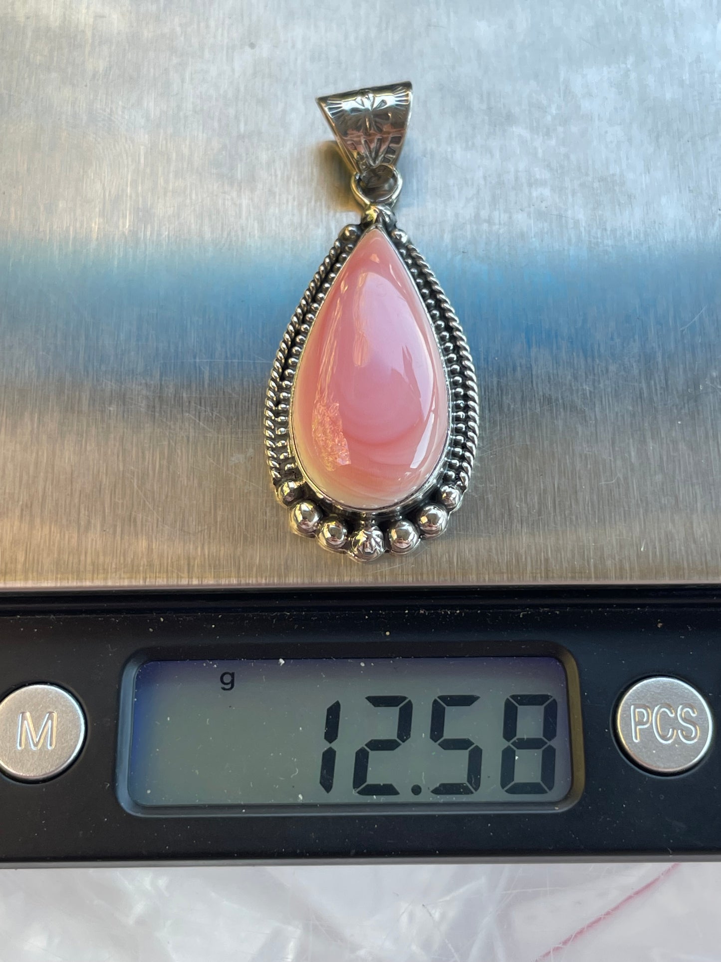 Pink Conch Teardrop Pendant | Sterling Silver 925 B703