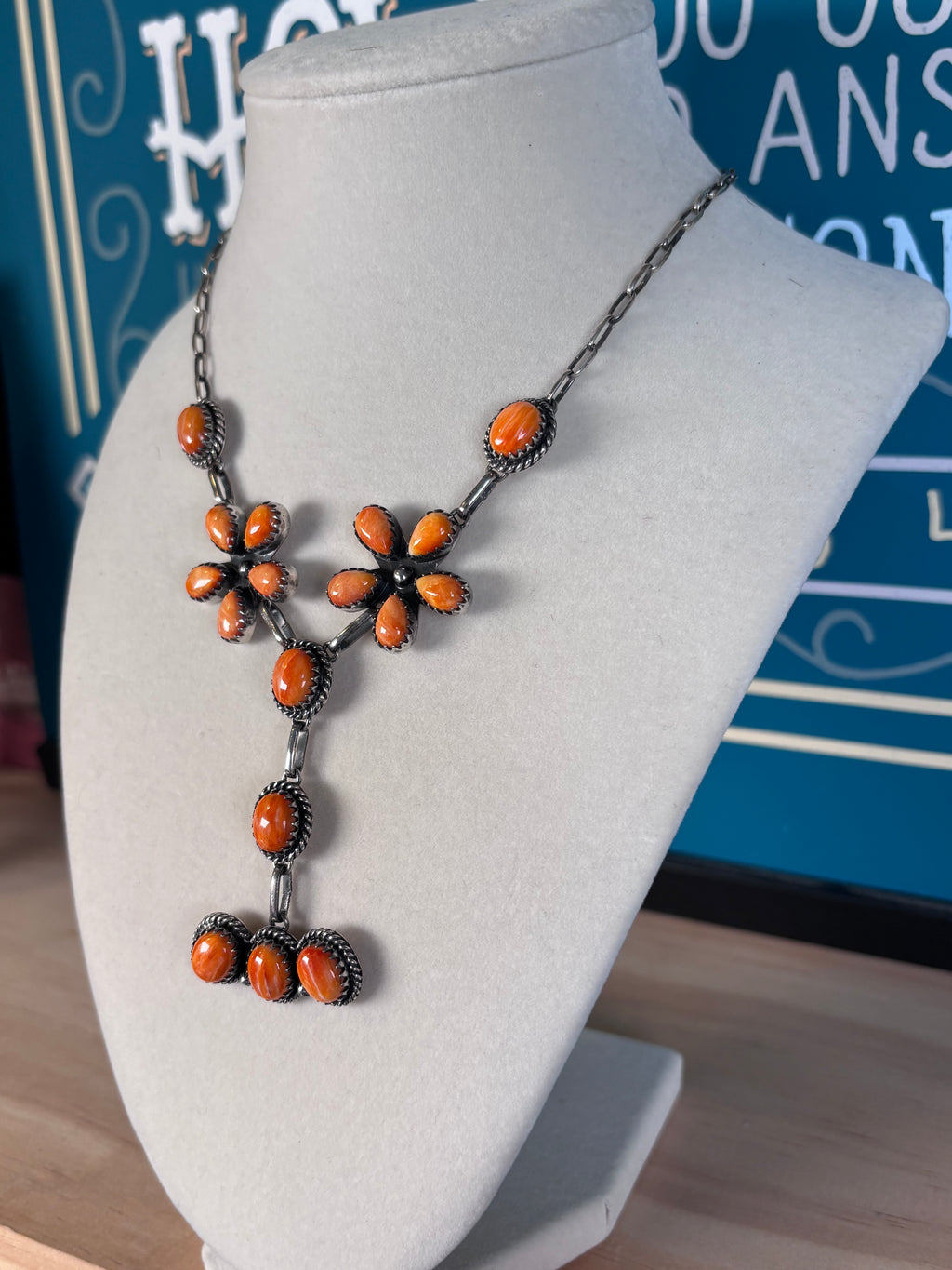 Spiny Oyster Cluster Necklace | 925 Sterling Silver Southwestern Style