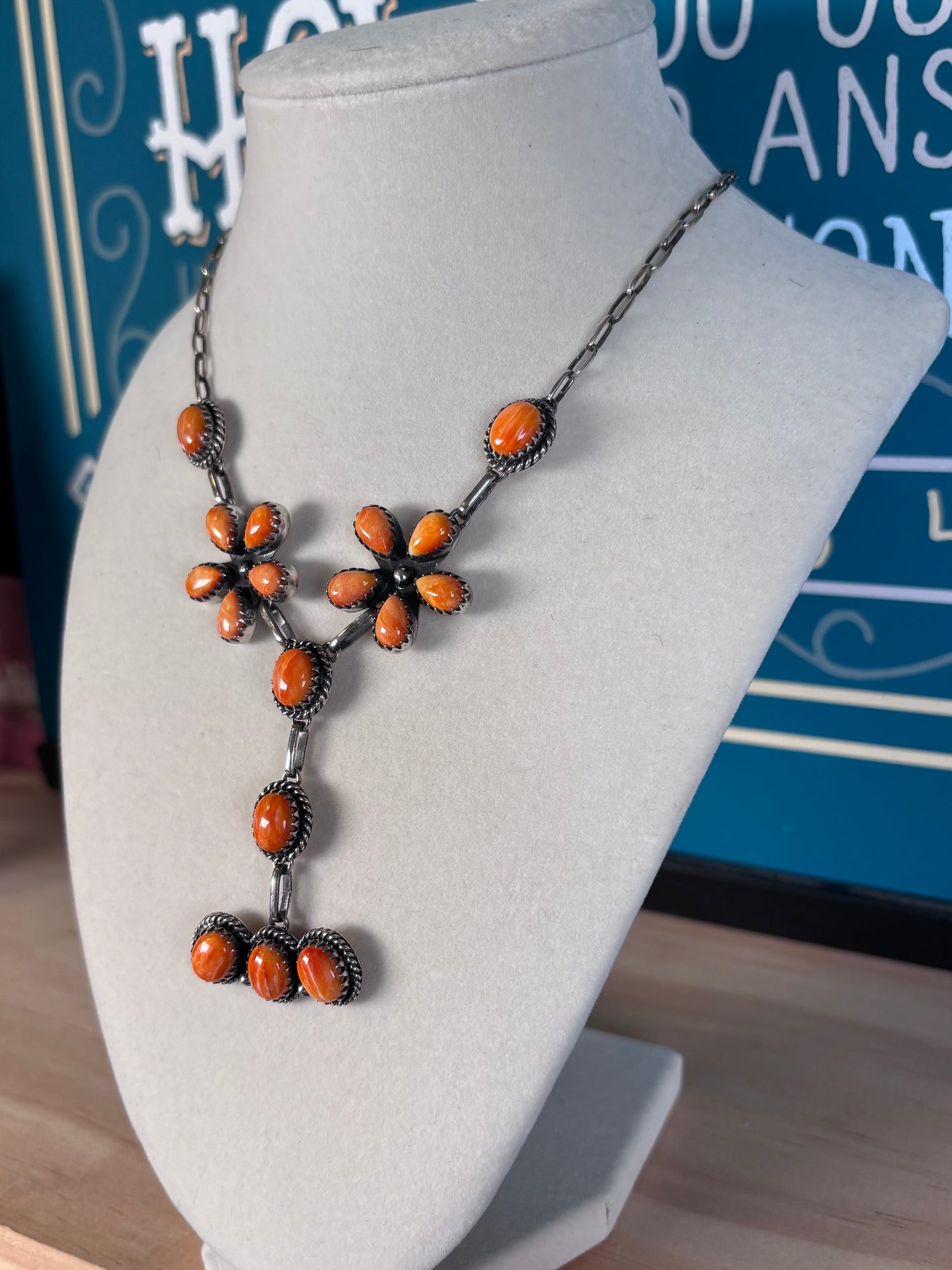 Spiny Oyster Cluster Necklace | 925 Sterling Silver Southwestern Style