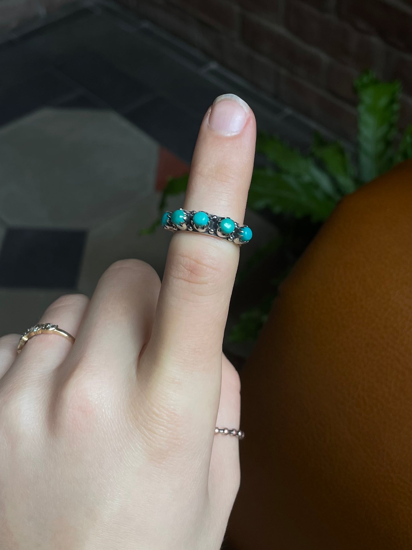 Turquoise Ring | 925 Sterling Silver Size 7 E439