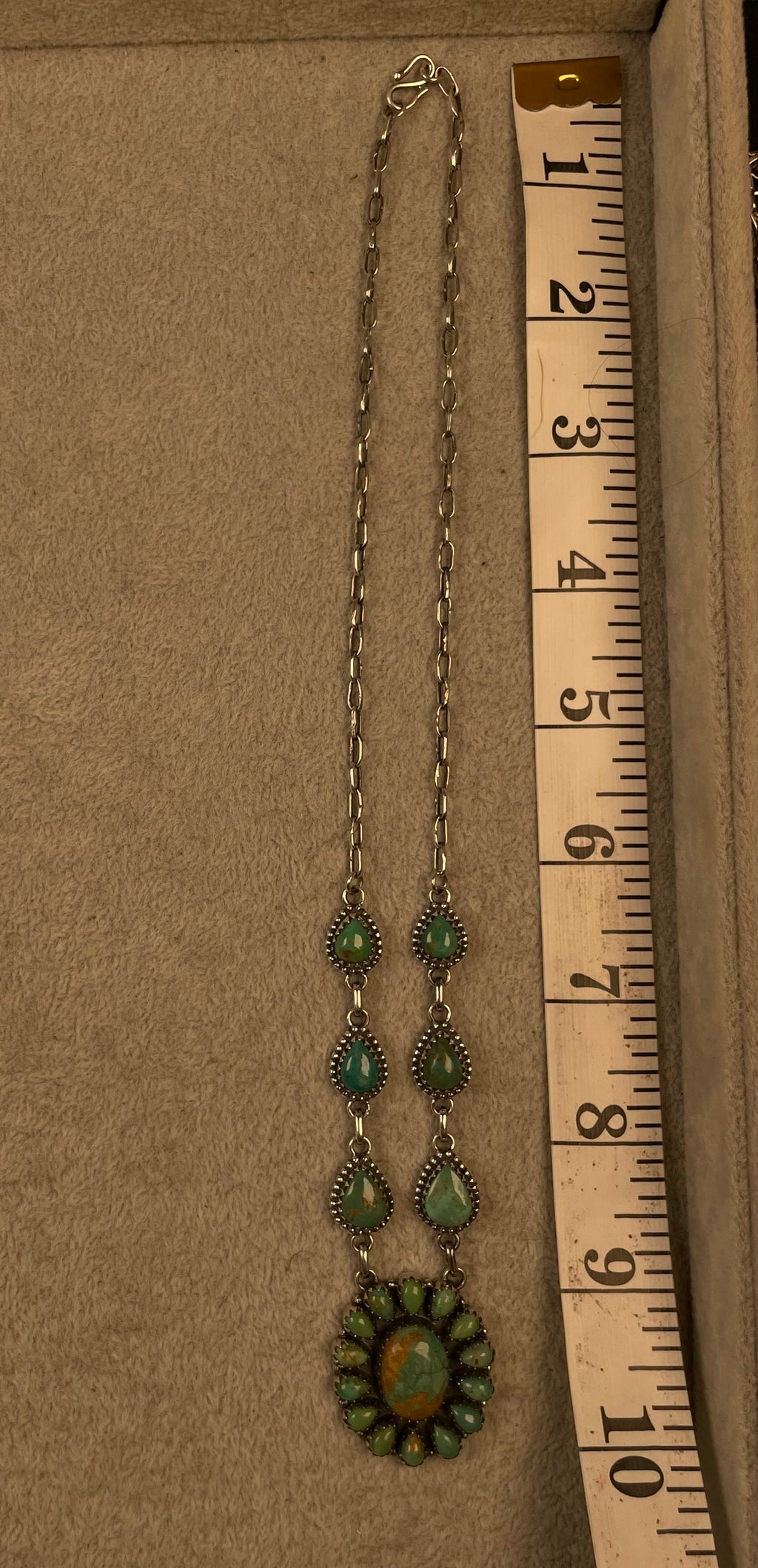 Turquoise Cluster Necklace | 925 Sterling Silver D122