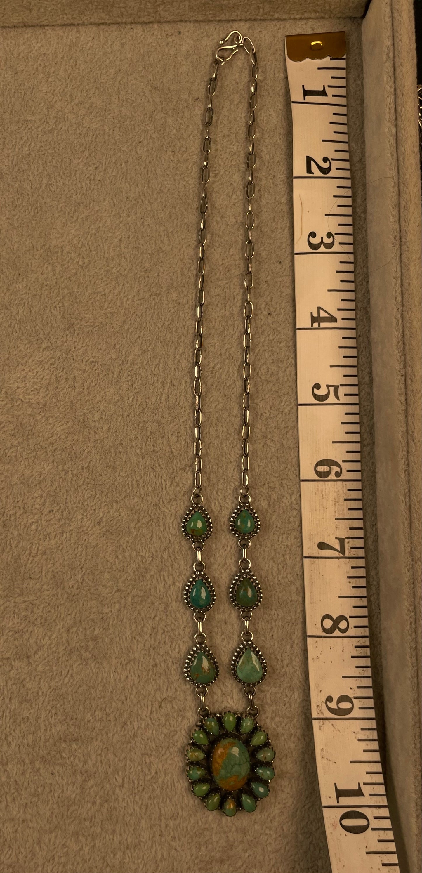 Turquoise Cluster Necklace | 925 Sterling Silver D122