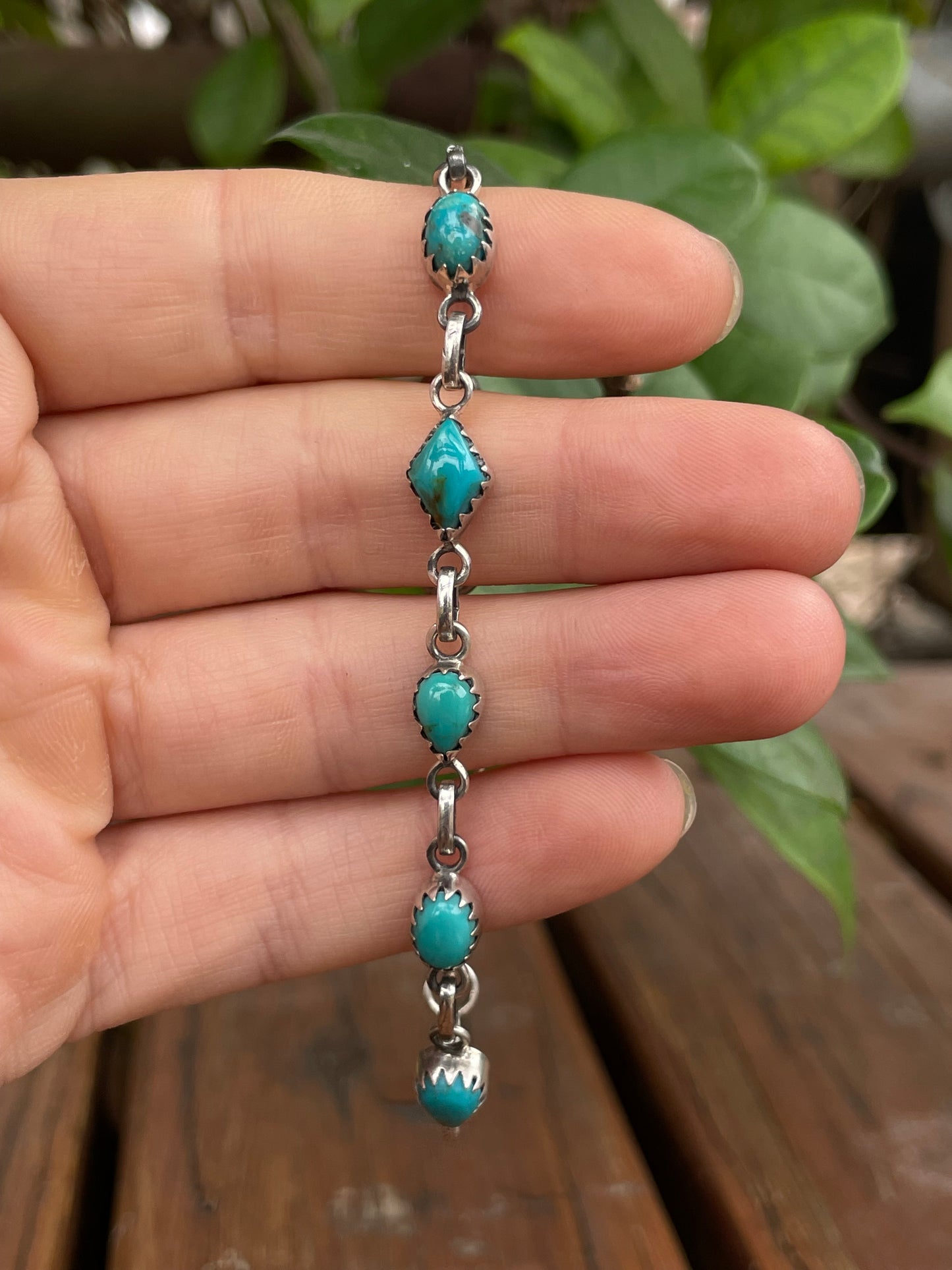 Kingman Turquoise Link Bracelet | 925 Sterling Silver B977