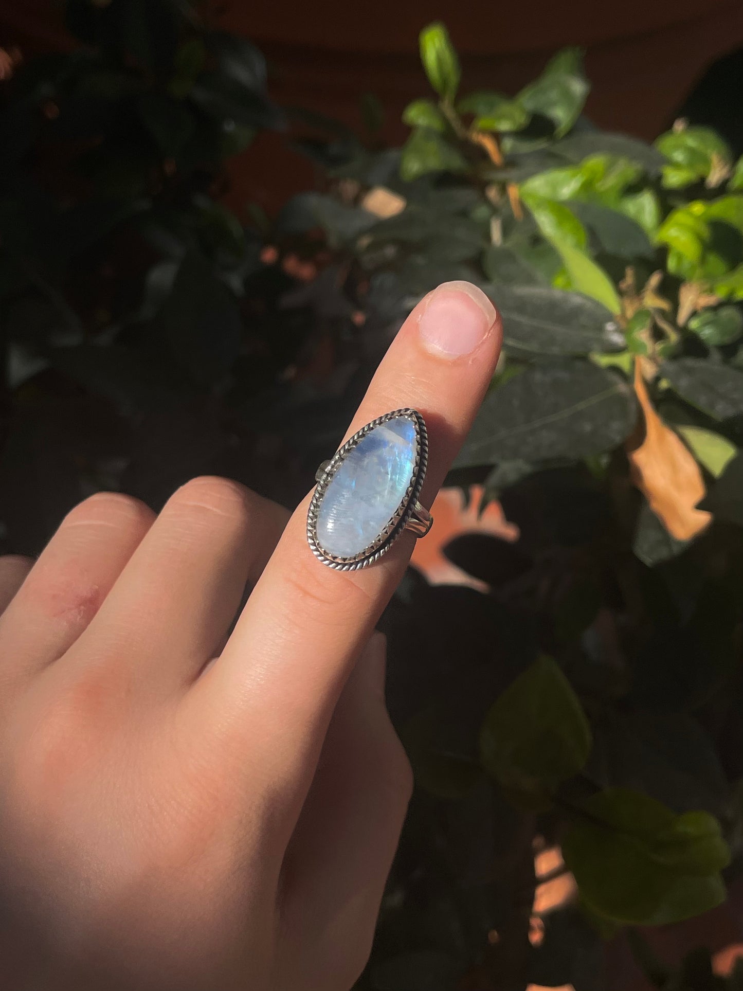 Moonstone Ring | Sterling Silver | Handmade Size 6.75 C859