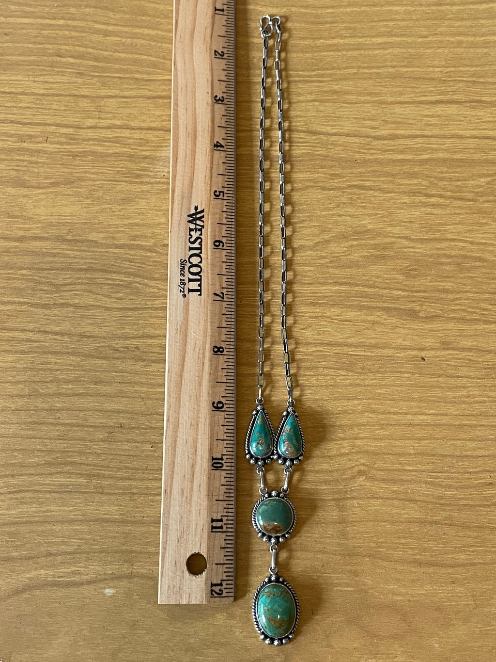 Kingman Turquoise Lariat Necklace | 925 Sterling Silver G608