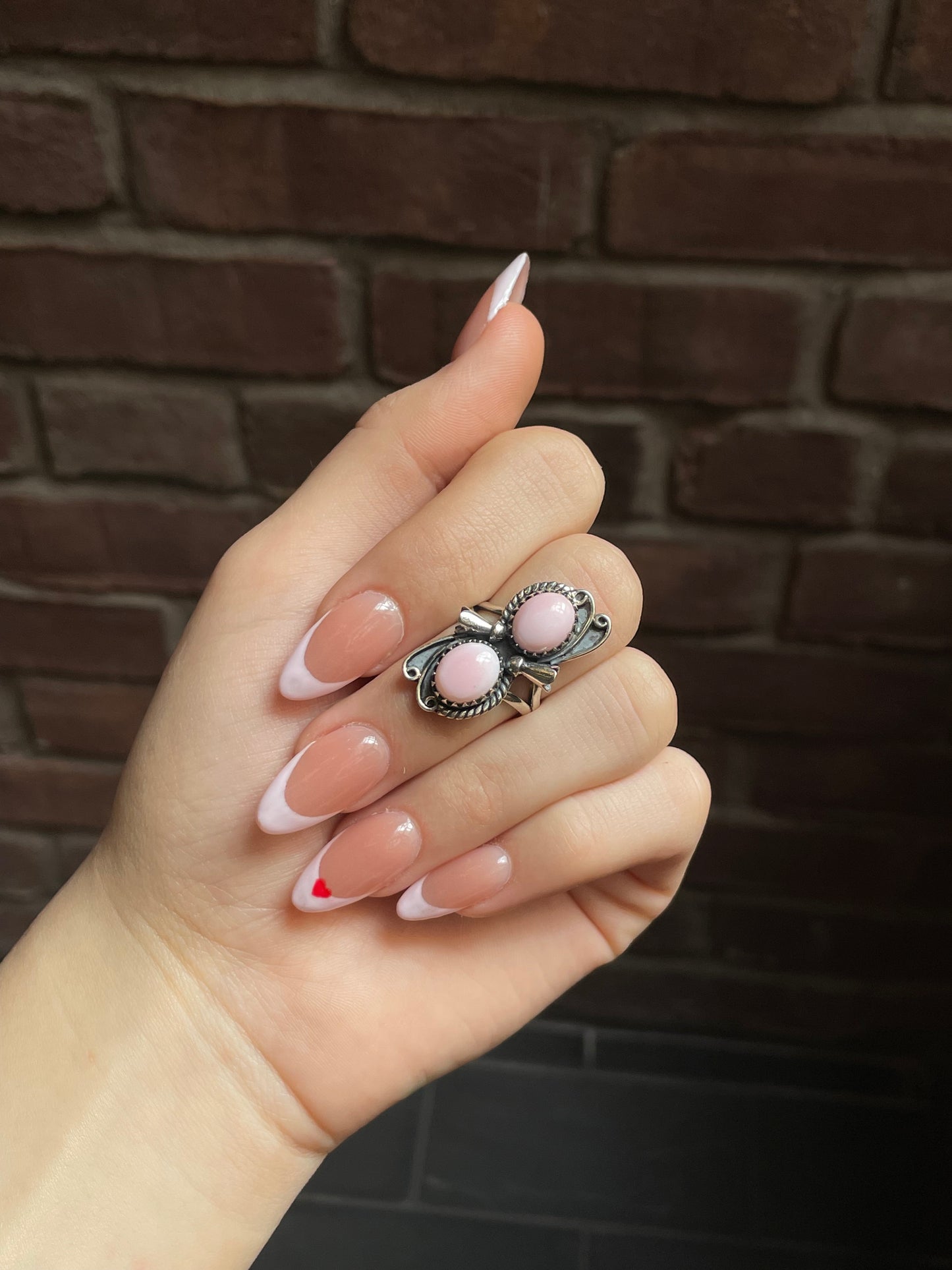 Pink Conch Ring Size 6 | 925 Sterling Silver E758