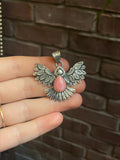 Pink Conch Thunderbird Pendant | 925 Sterling Silver C510