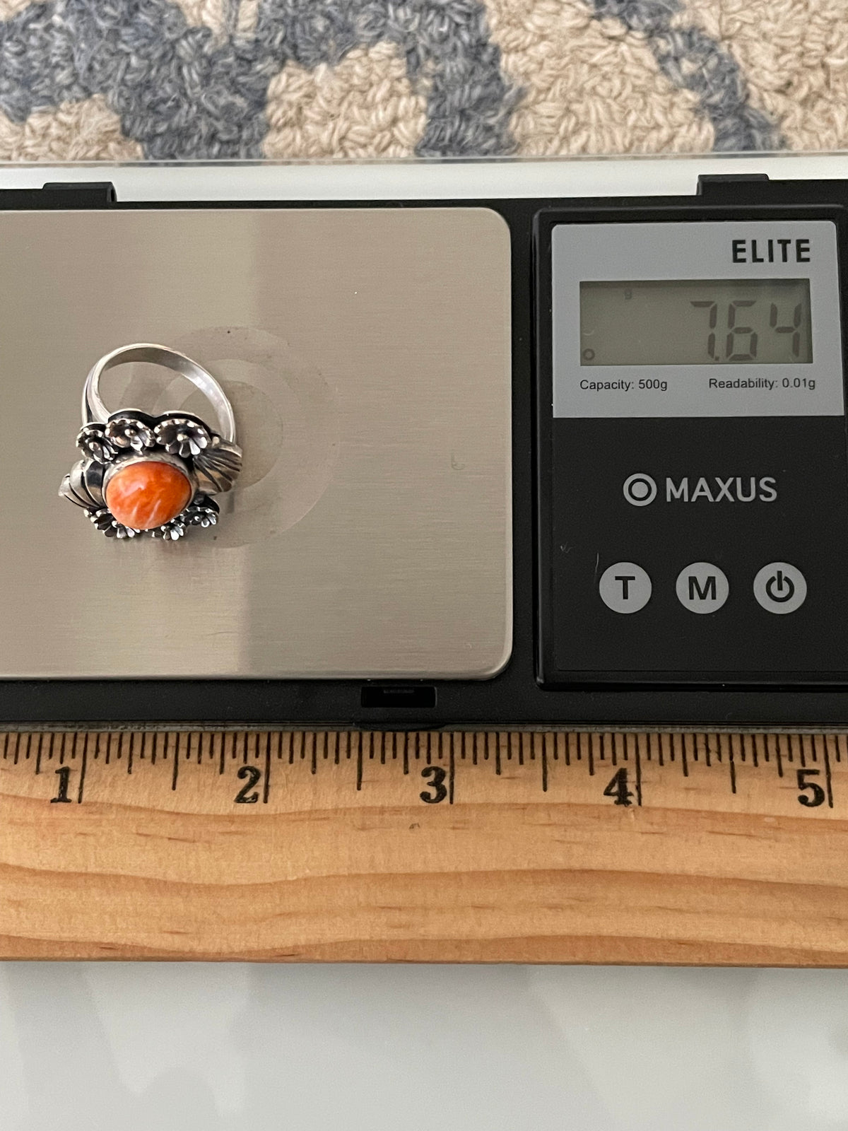 Spiny Oyster Floral Ring Size 7.5 | 925 Sterling Silver G800