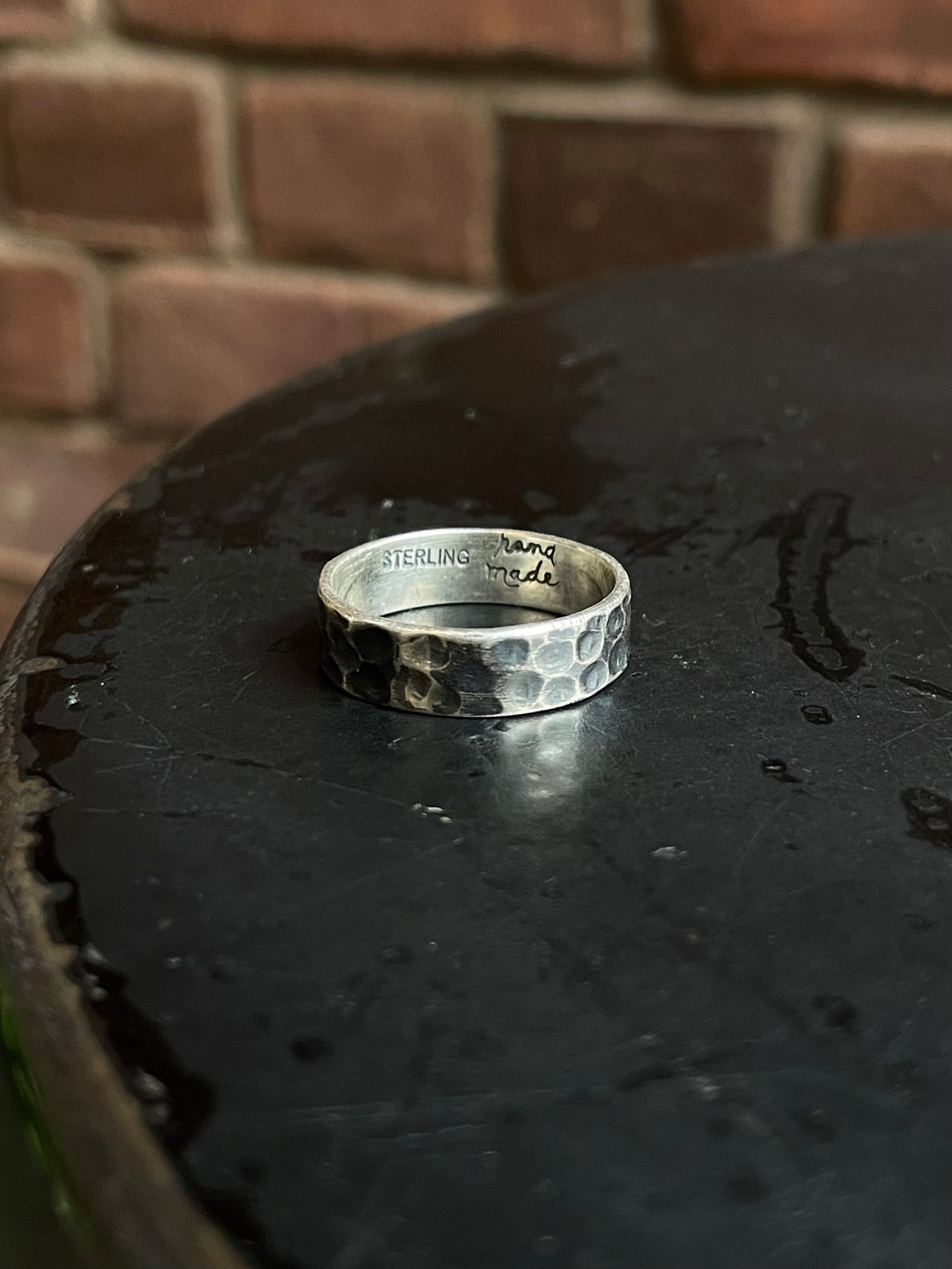 Hammered Sterling Silver Band Ring | 925 Sterling Silver Size 8.25 G573