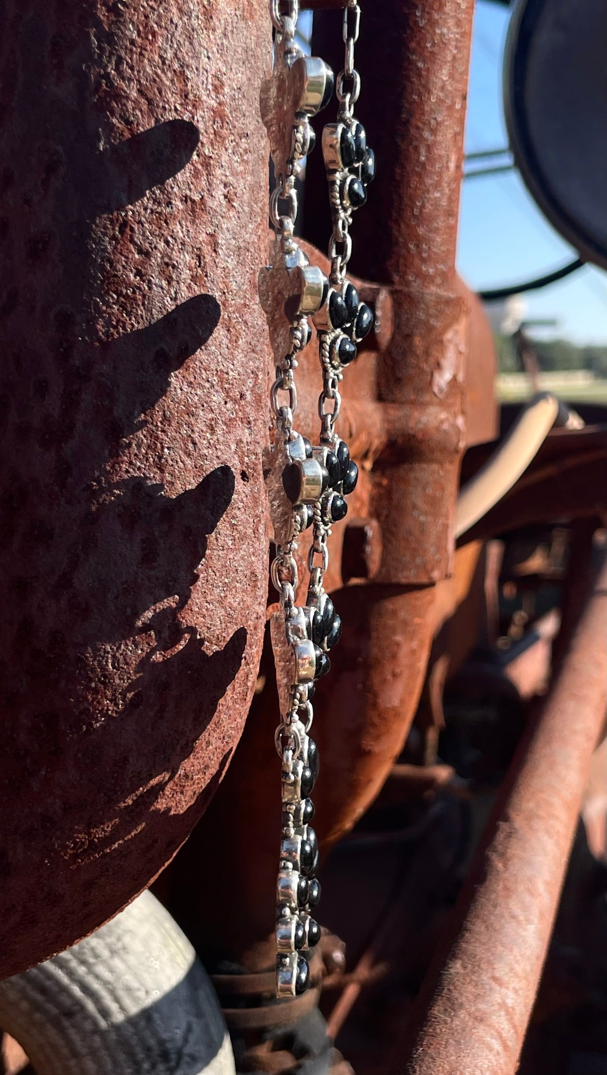 Black Onyx Naja Lariat Necklace | Sterling Silver G333