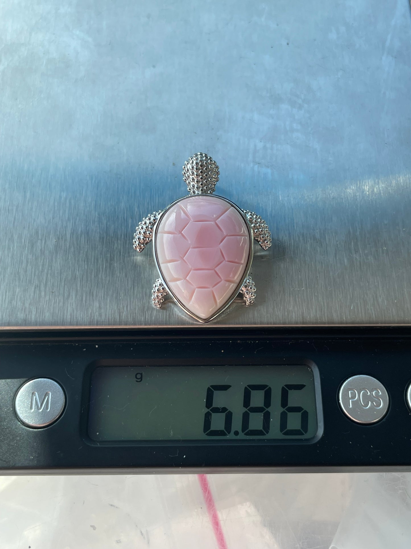 Pink Conch Turtle Pendant | 925 Sterling Silver B601