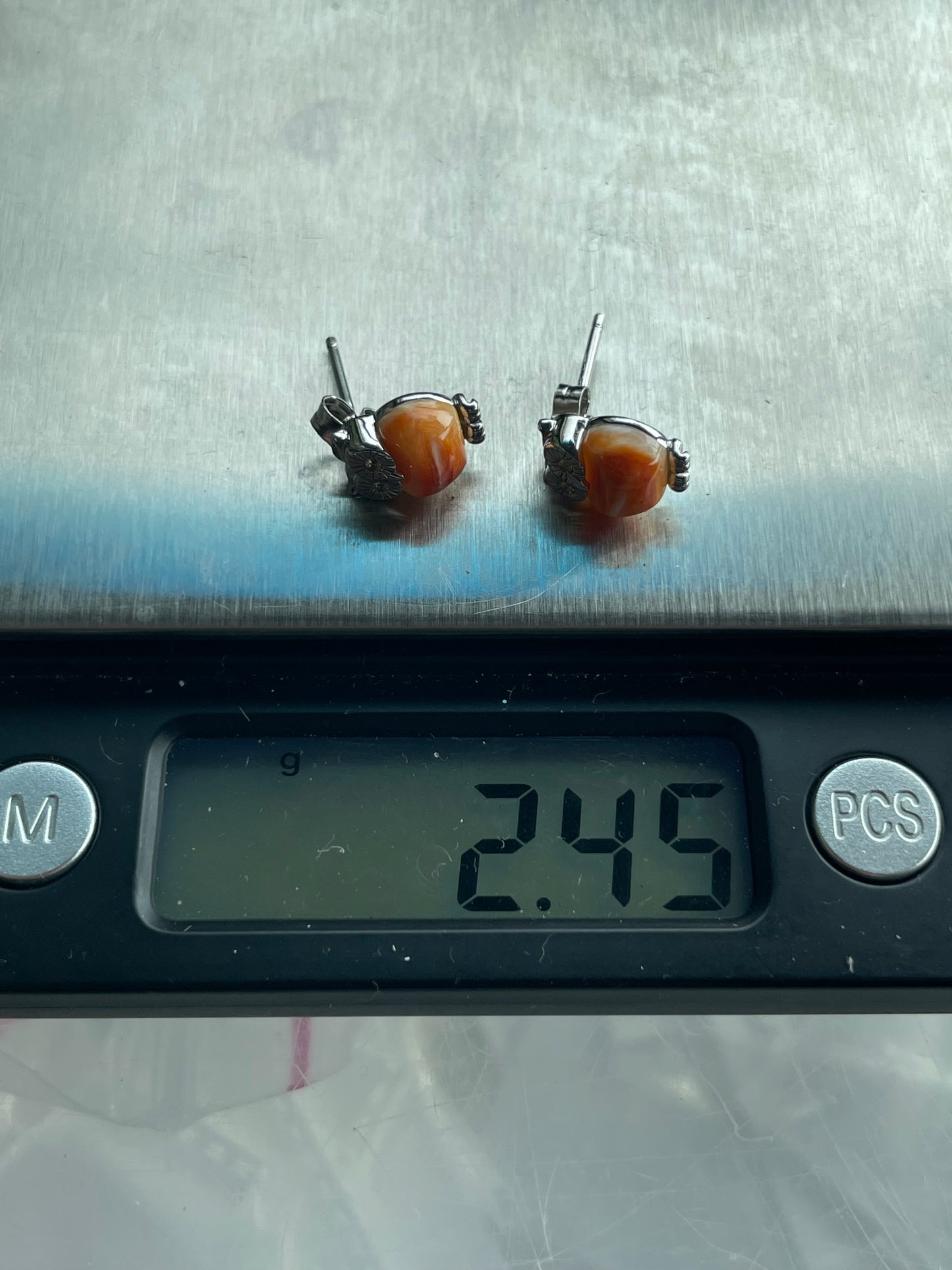 Spiny Oyster Owl Stud Earrings | 925 Sterling Silver B610