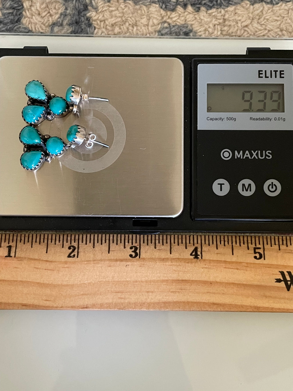 Kingman Turquoise Stud Earrings | 925 Sterling Silver G640