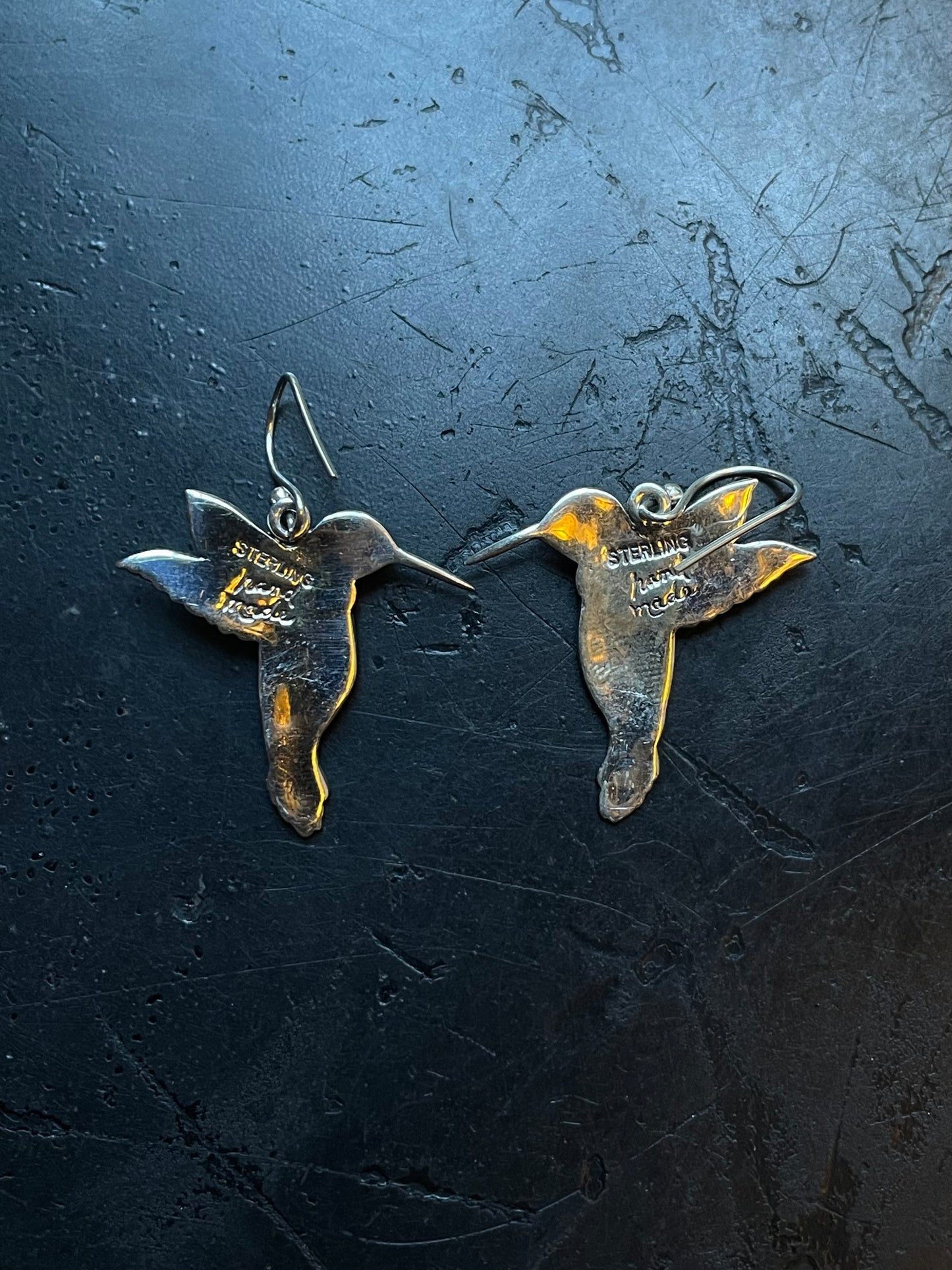 Turquoise Hummingbird Earrings | 925 Sterling Silver Hooks E375