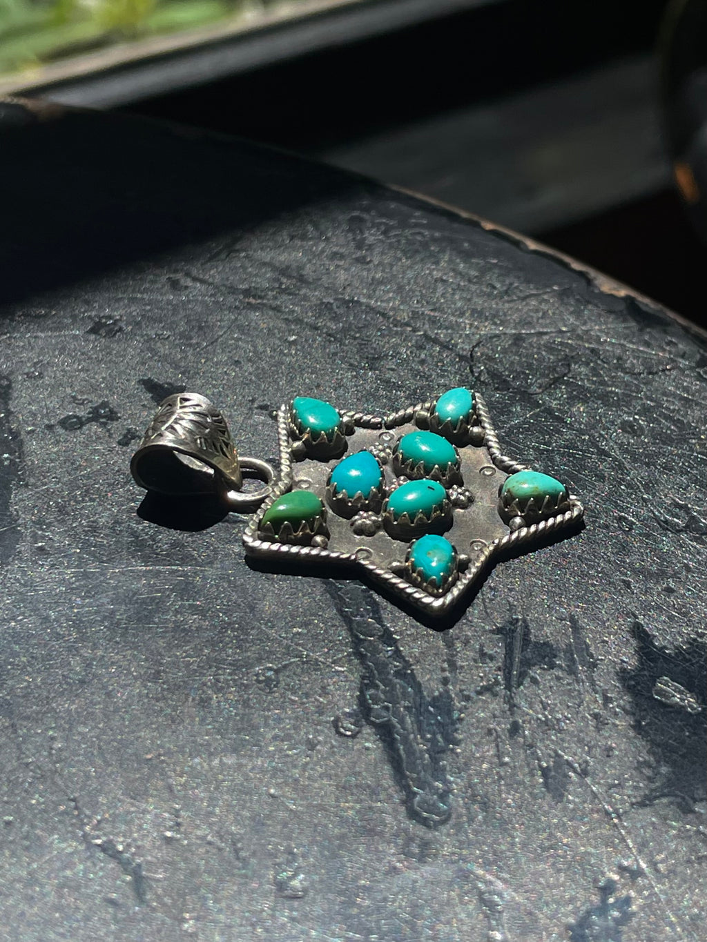 Kingman Turquoise Star Pendant | Sterling Silver G423
