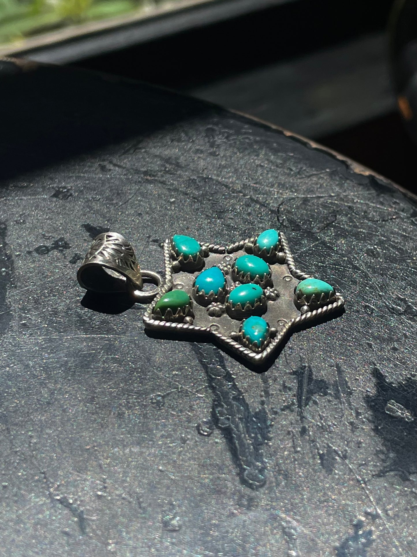 Kingman Turquoise Star Pendant | Sterling Silver G423