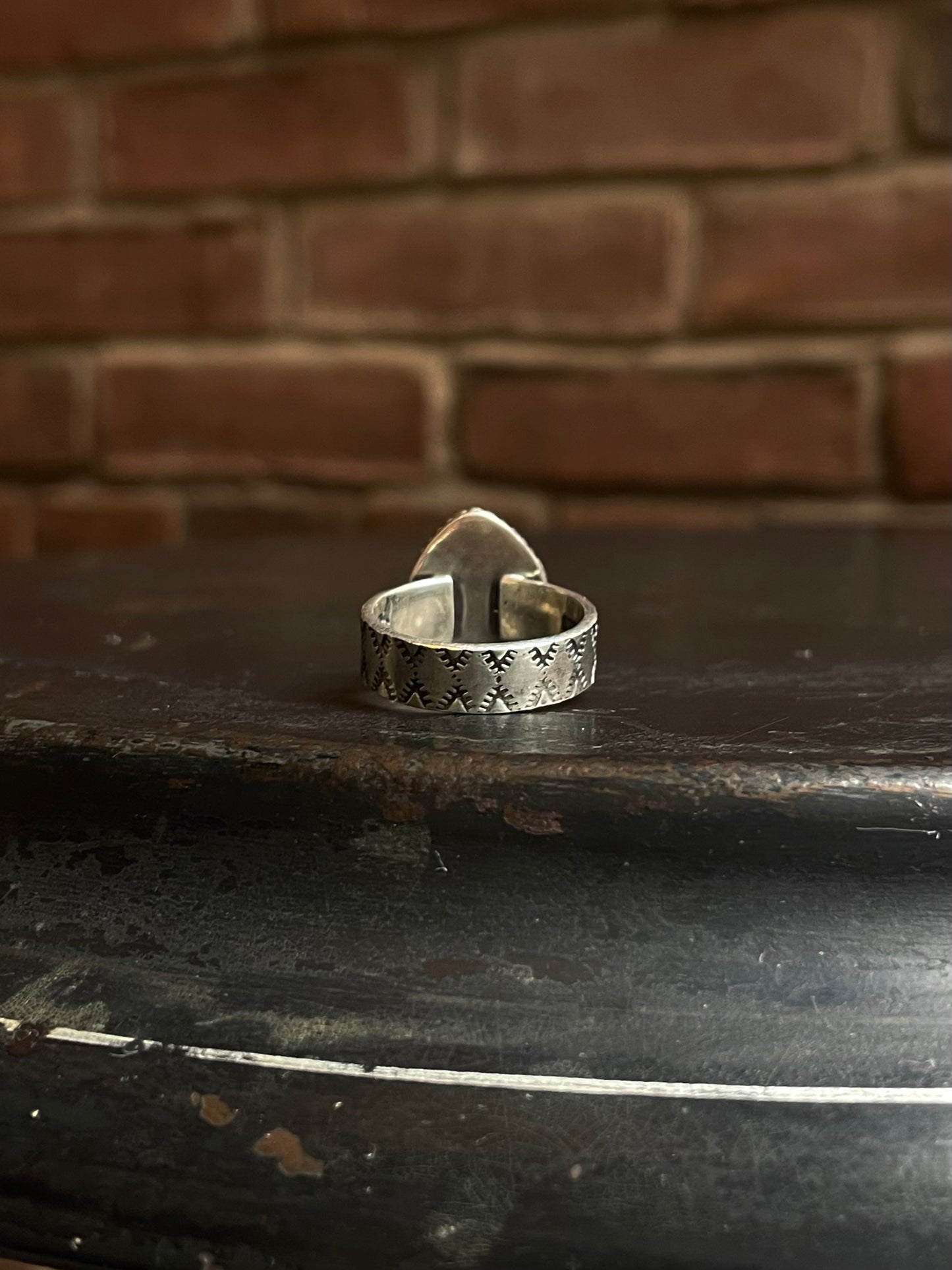 Pink Conch Tear Drop Ring | 925 Sterling Silver Size 8 E436