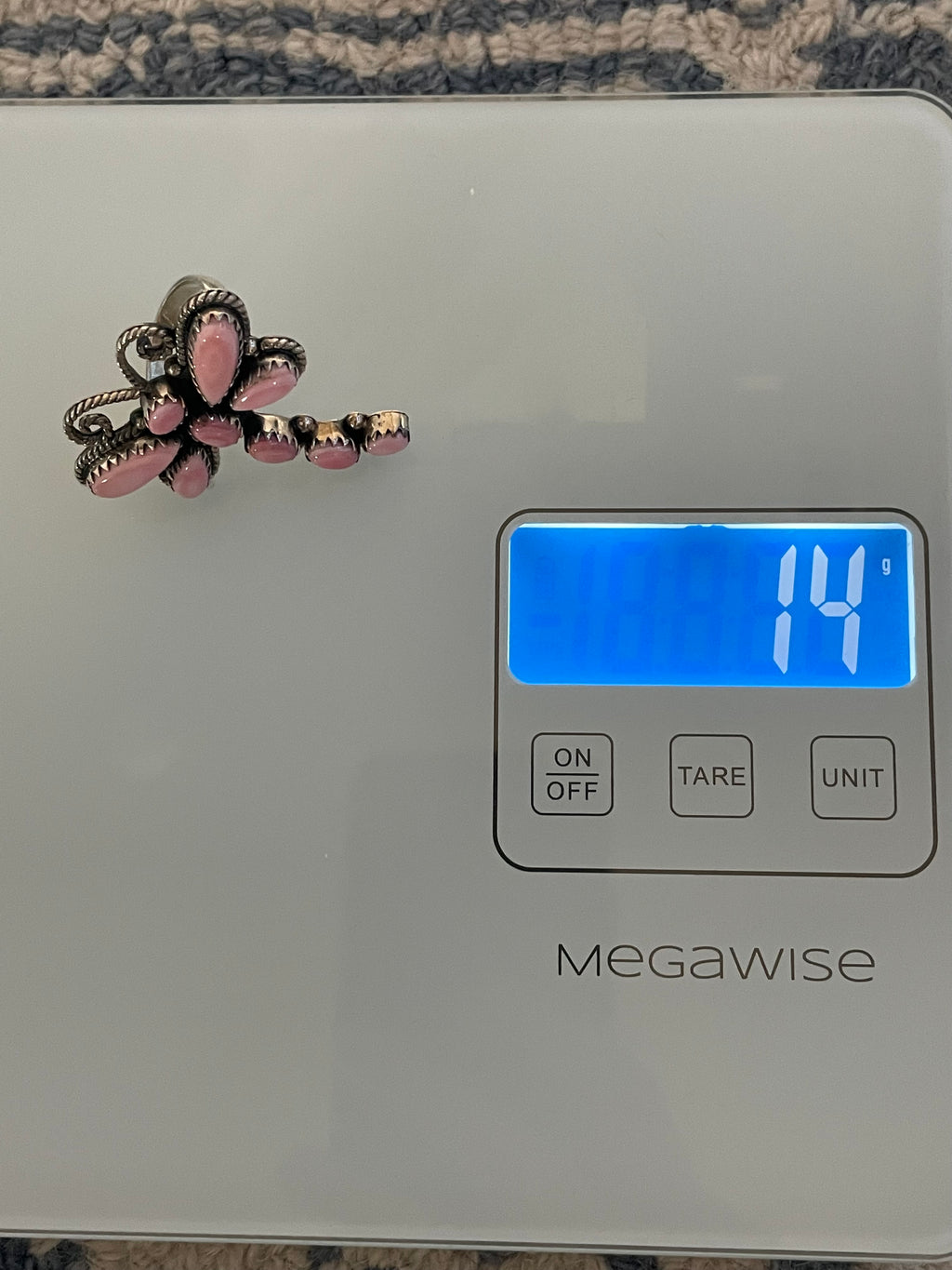Pink Conch Dragonfly Ring Size 9 | 925 Sterling Silver C920