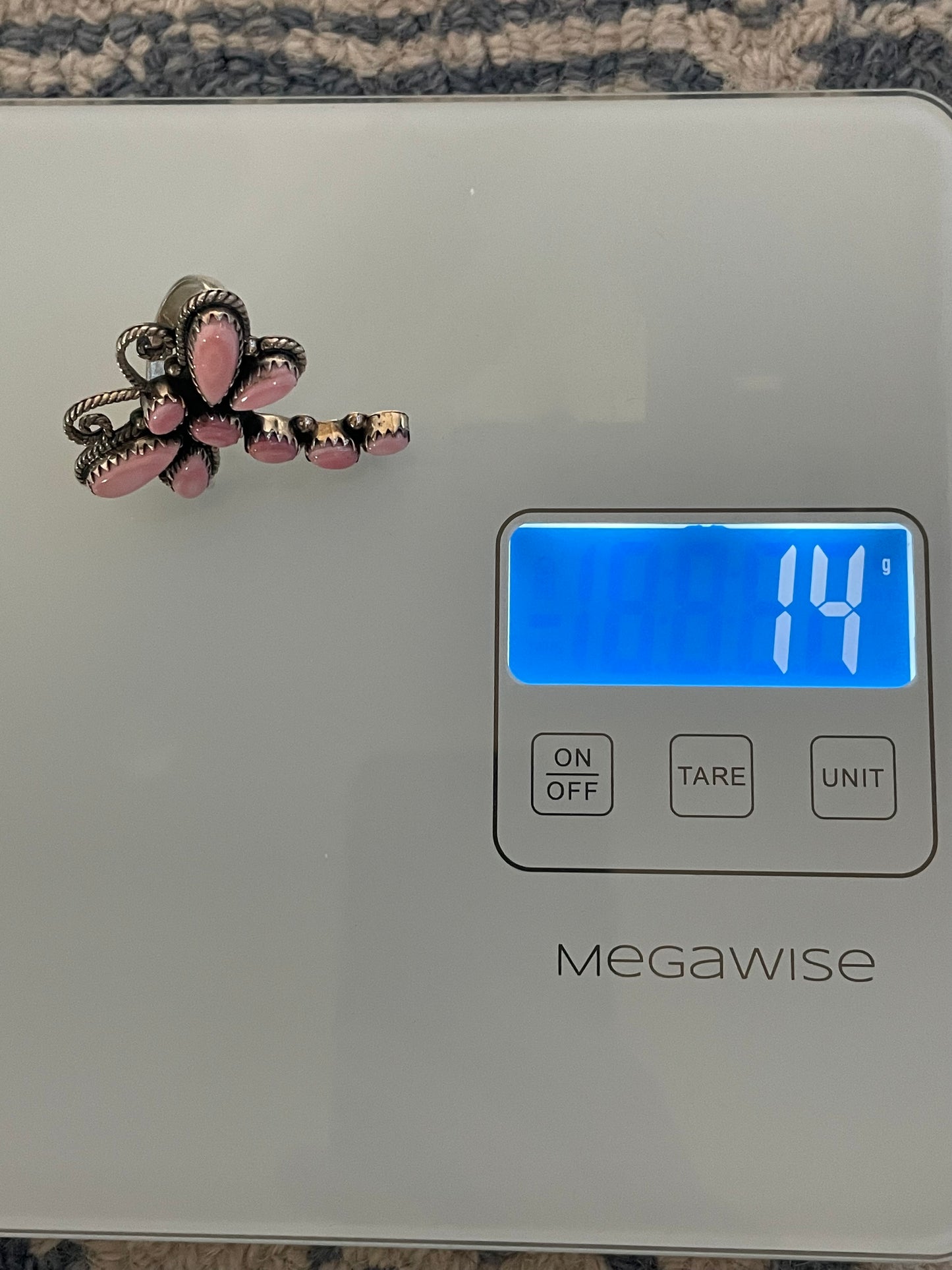 Pink Conch Dragonfly Ring Size 9 | 925 Sterling Silver C920