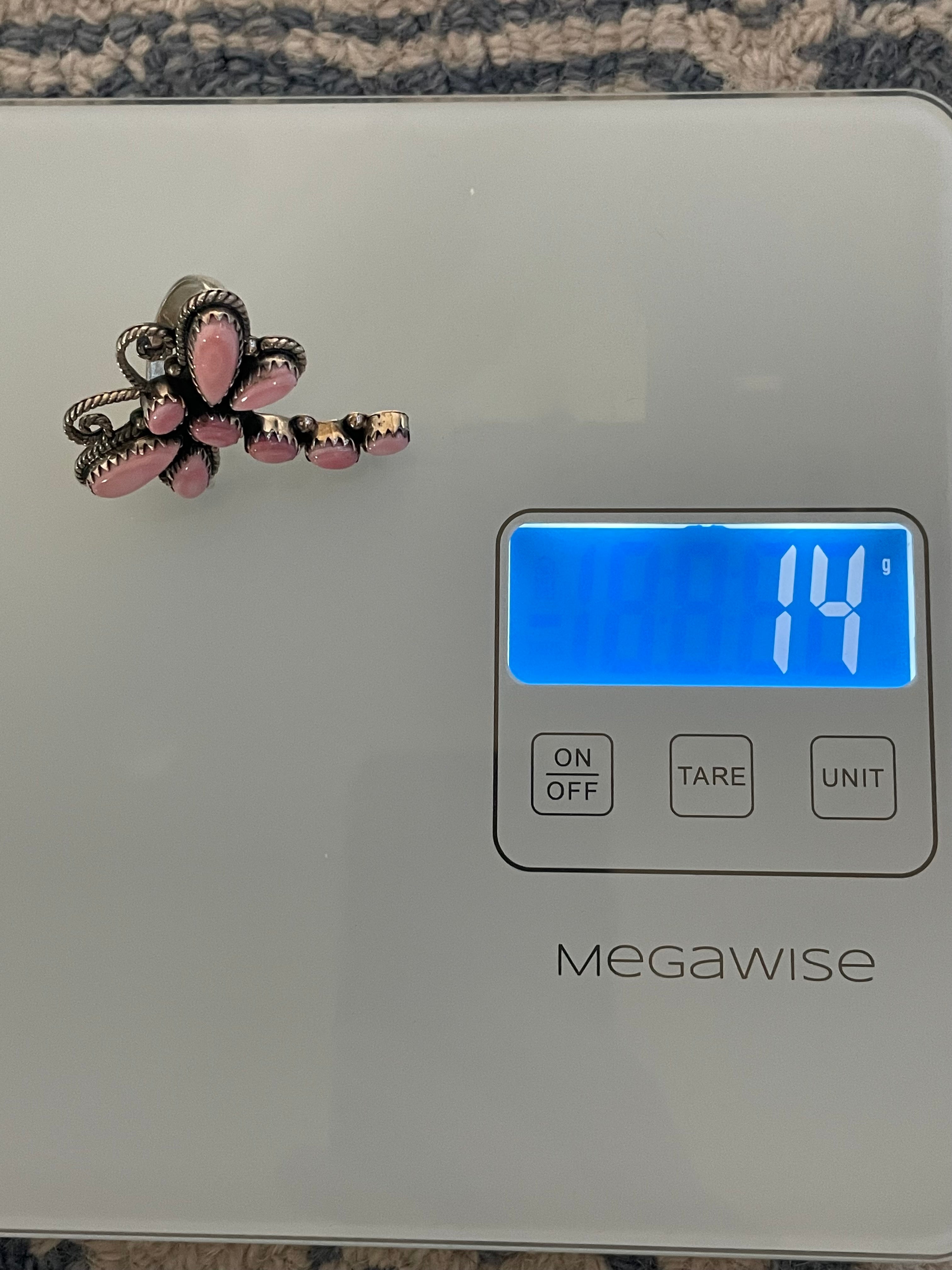 Pink Conch Dragonfly Ring Size 9 | 925 Sterling Silver C920