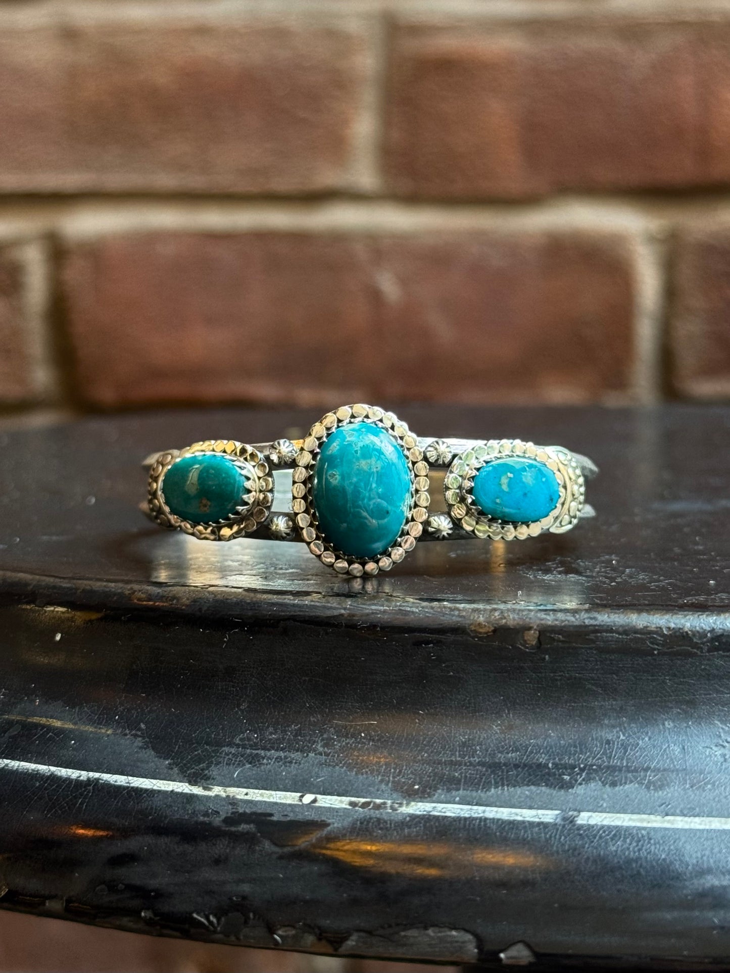 Turquoise Oval Cuff | Sterling Silver | A856