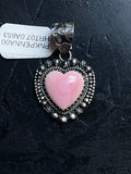 Pink Conch Heart Pendant | Sterling Silver | A653