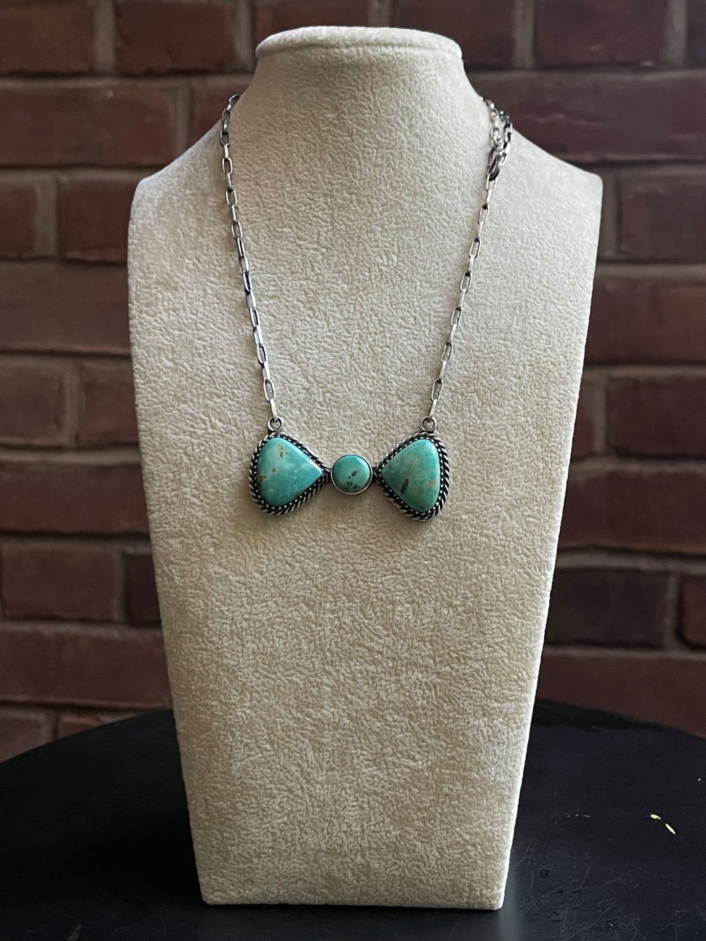 Kingman Turquoise Bar Necklace | Sterling Silver E942