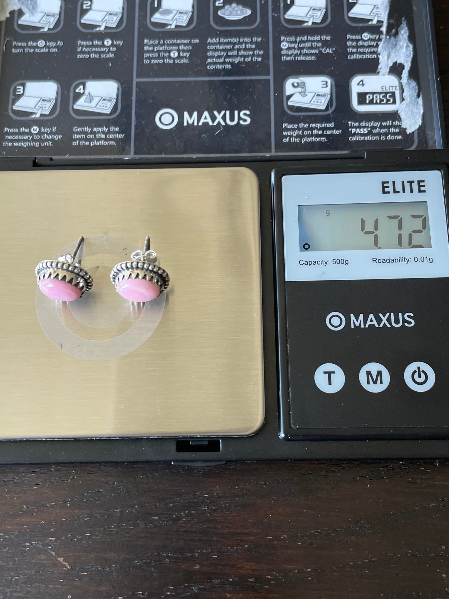 Pink Conch Stud Earrings | 925 Sterling Silver E791