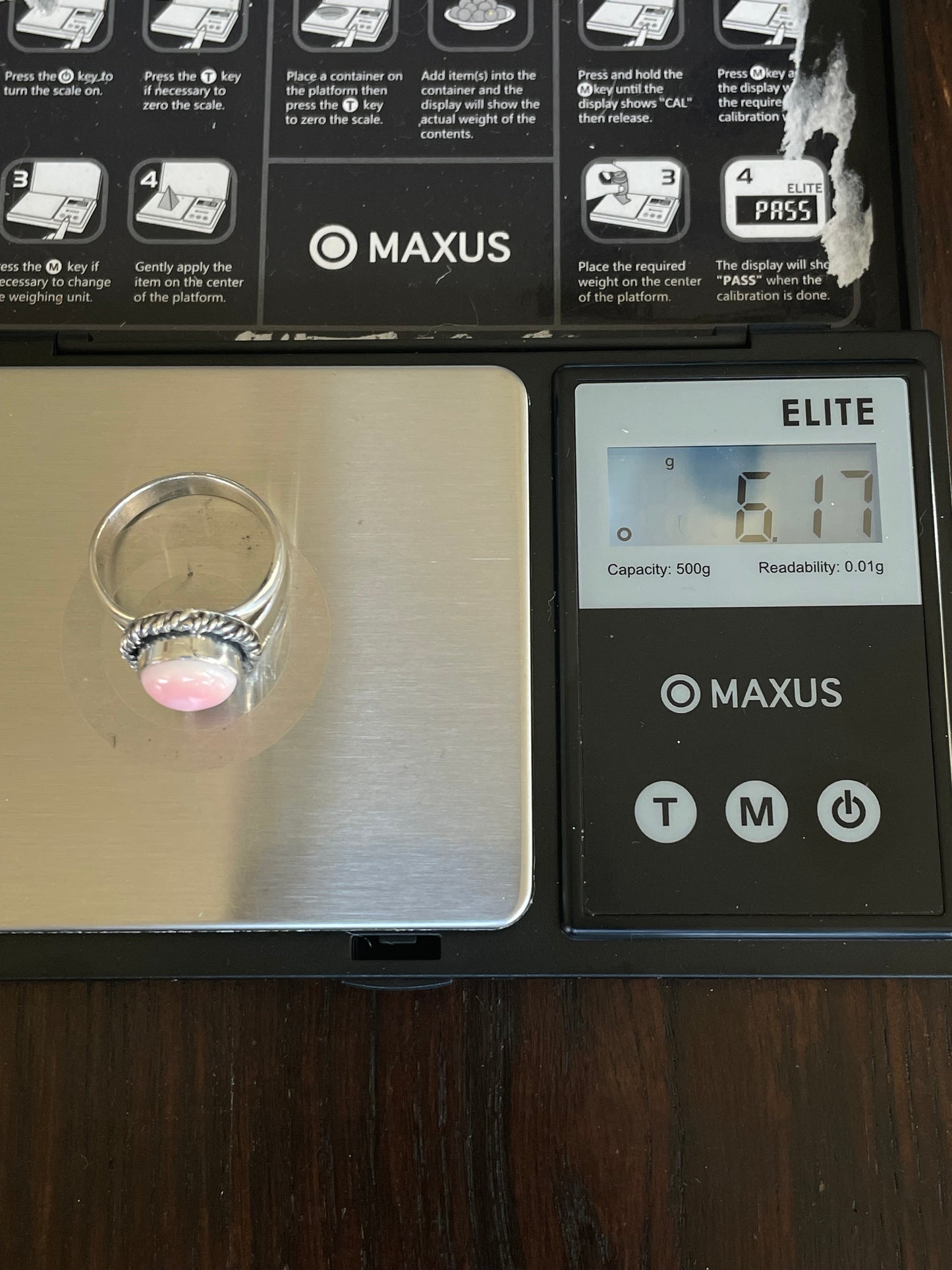 Pink Conch Ring Size 9 | 925 Sterling Silver E756