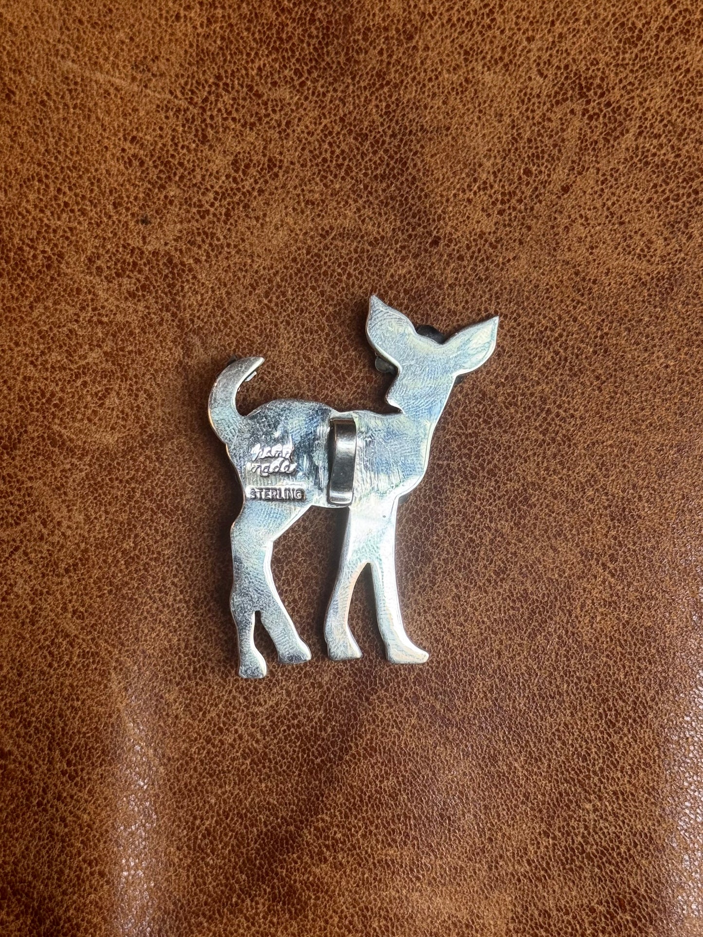 Pink Conch Deer Pendant 2.8 | Sterling Silver | A759