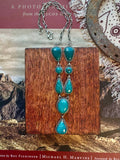 Turquoise Lariat Necklace | 925 Sterling Silver D223