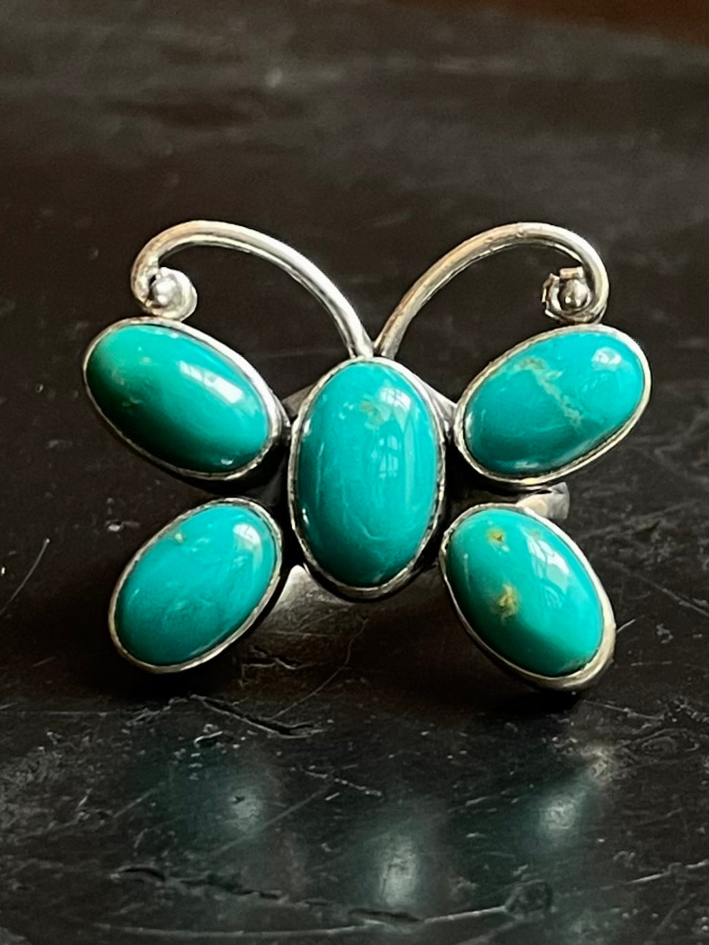 Kingman Turquoise Butterfly Ring Size 9 | 925 Sterling Silver G480