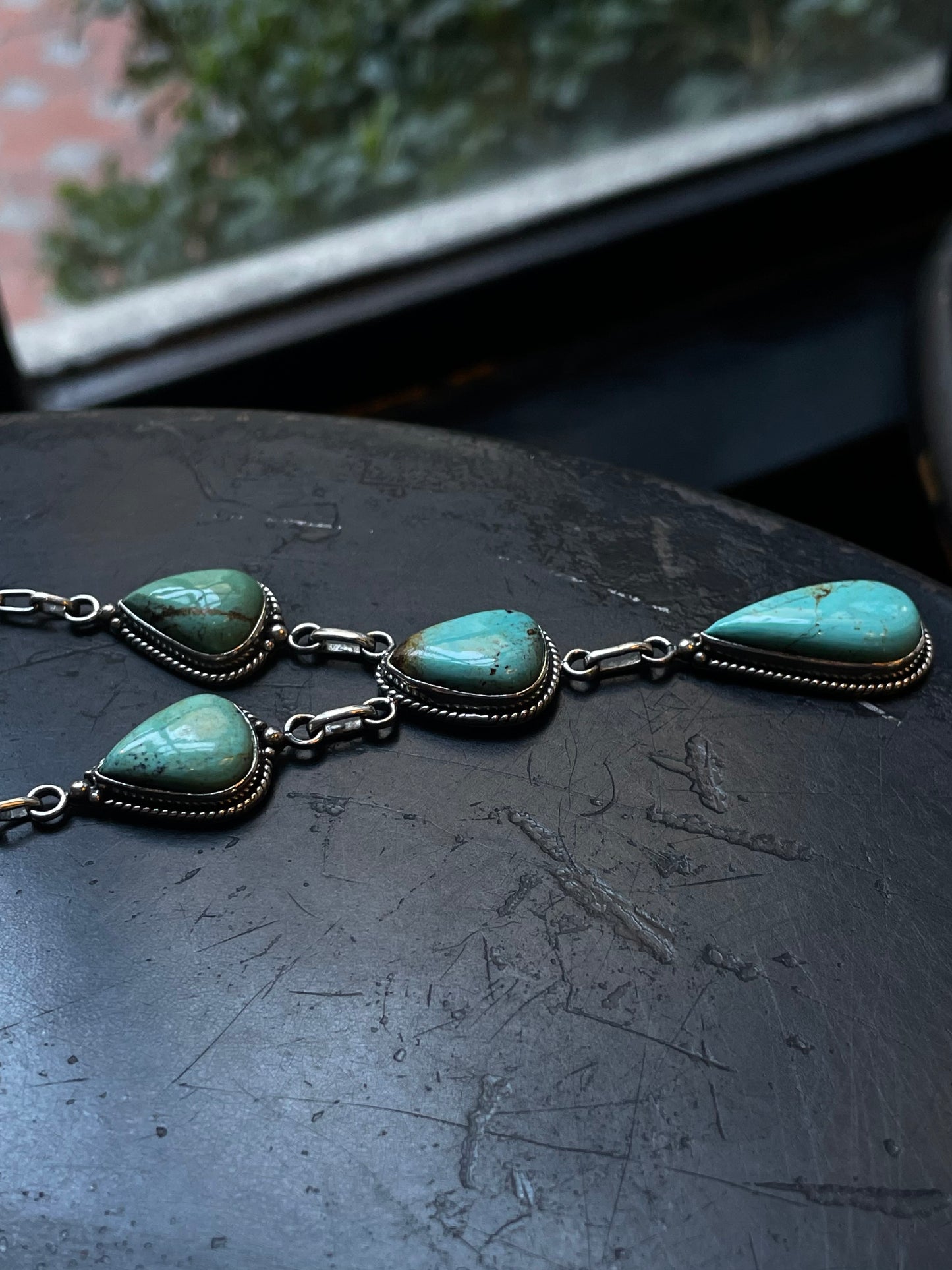 Kingman Turquoise Lariat Necklace | 925 Sterling Silver E351