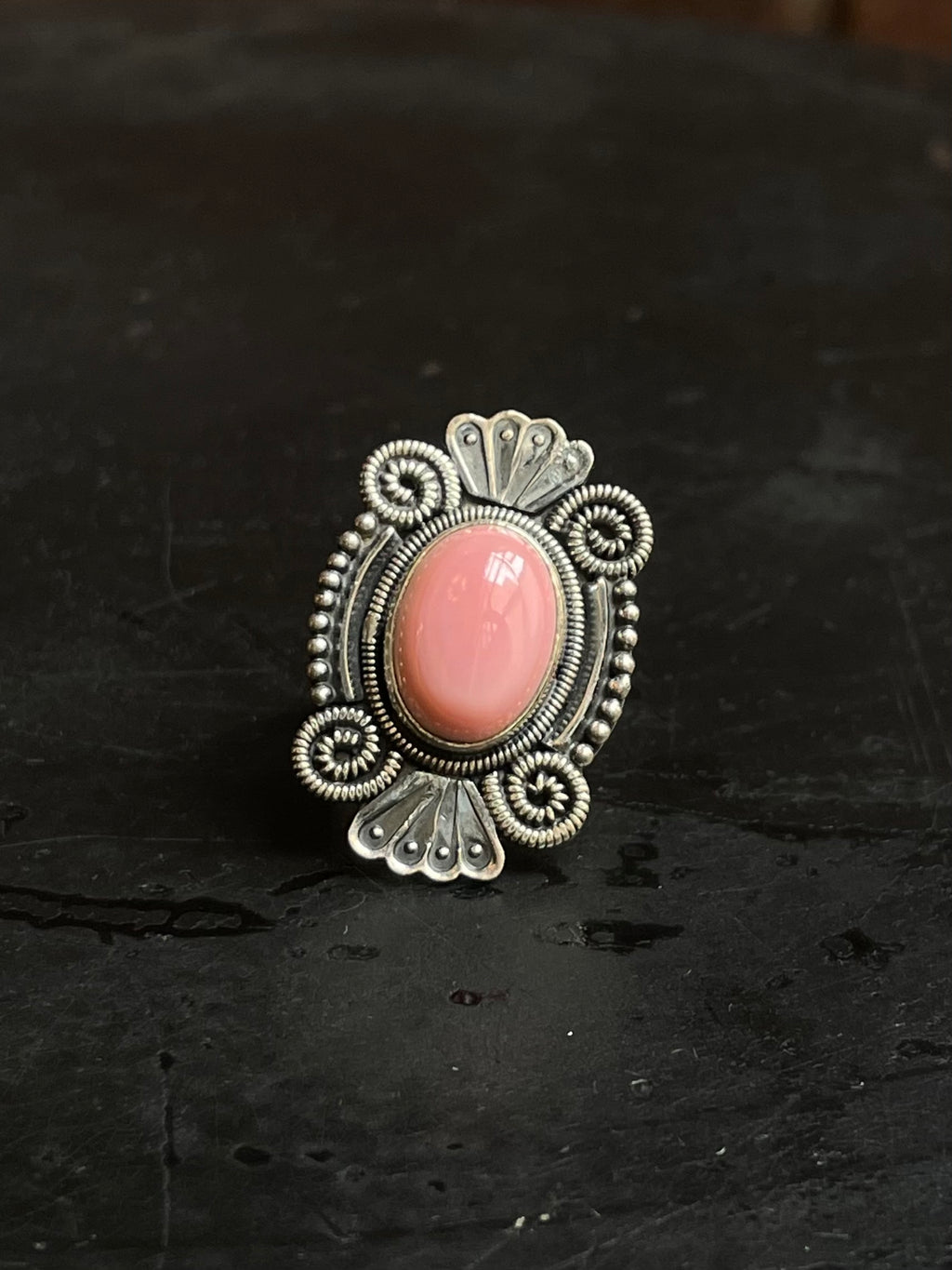 Pink Conch Ring Size 7 | 925 Sterling Silver Southwest E194